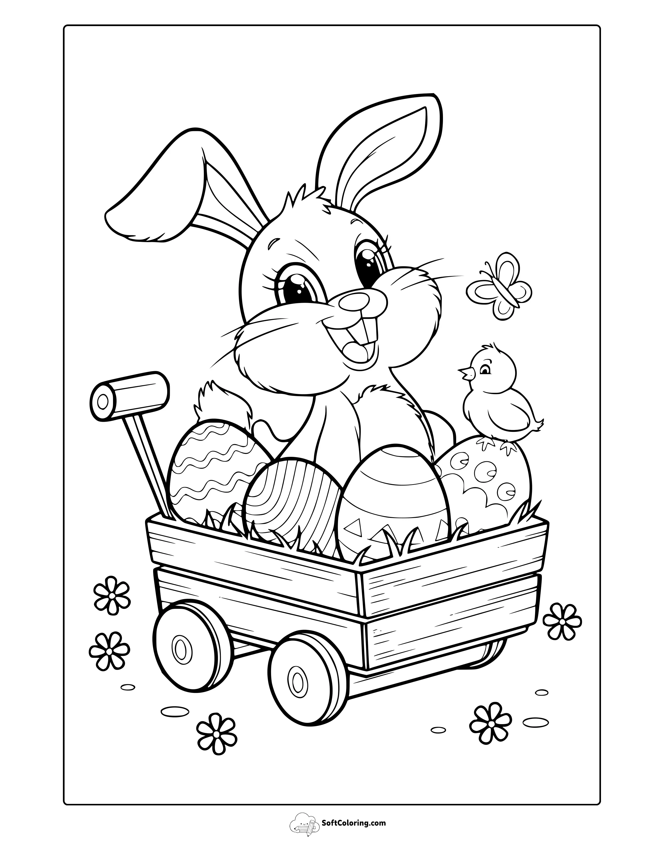 Cute Easter Animals Coloring Page