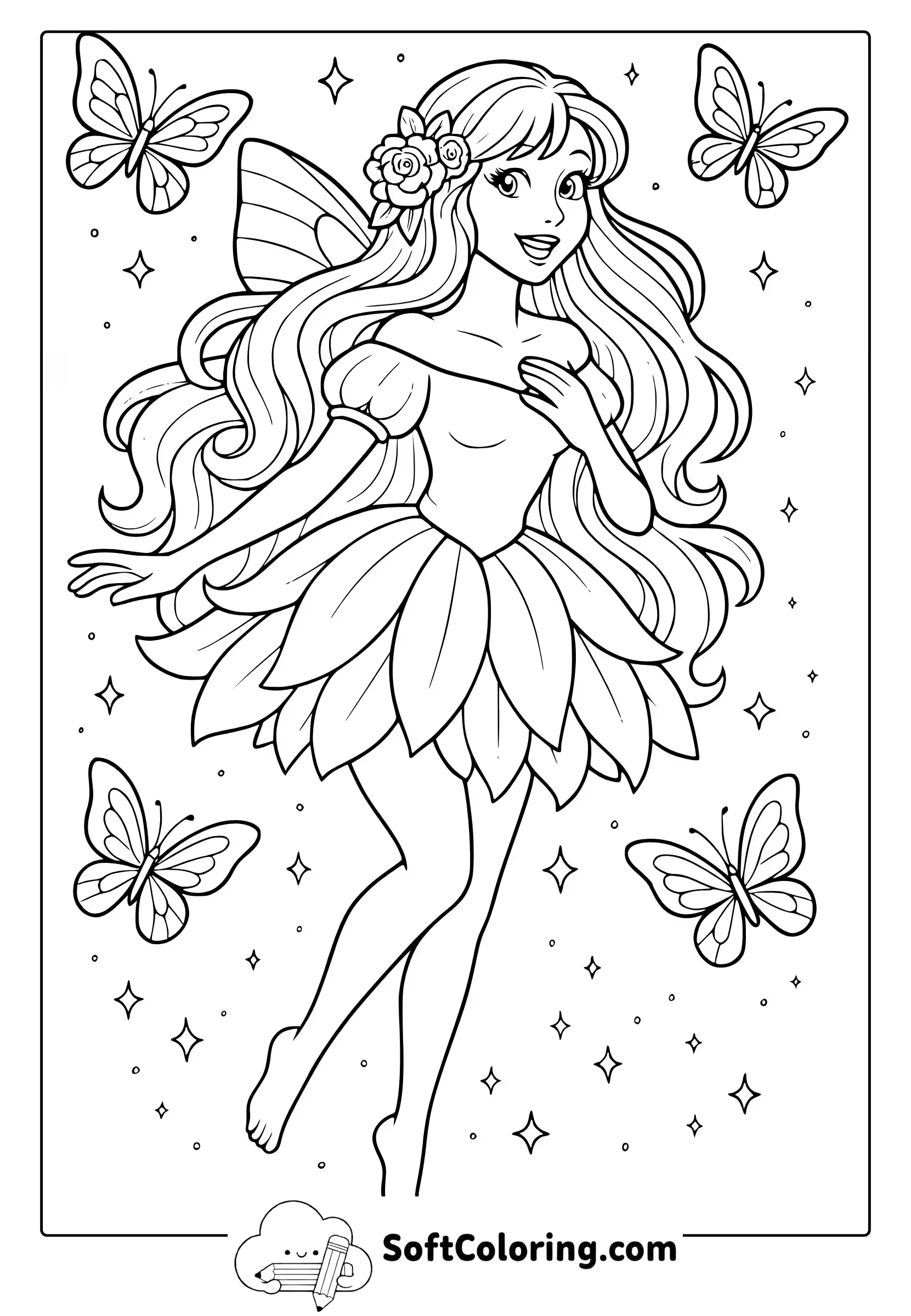 cute fairy coloring page
