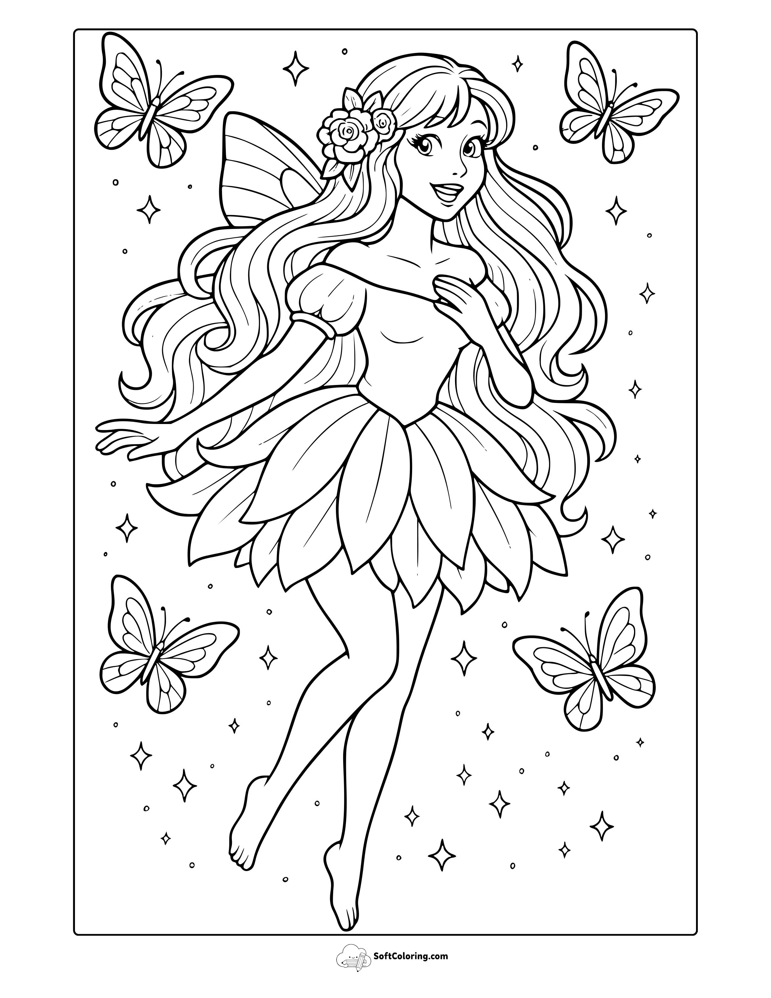 Cute Fairy Coloring Page