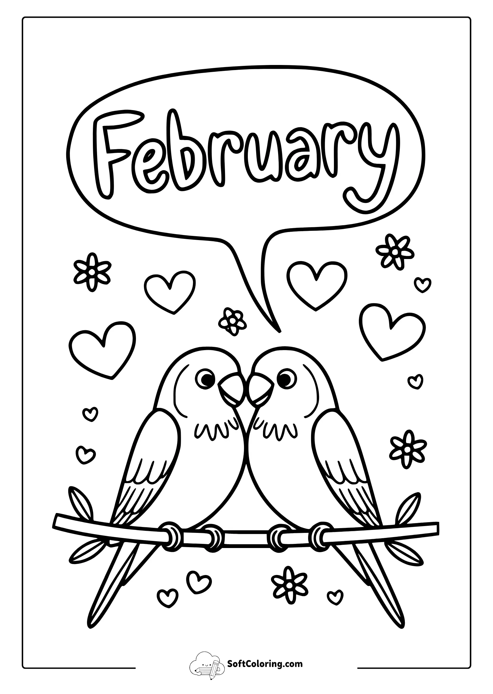 Cute February Coloring Pages