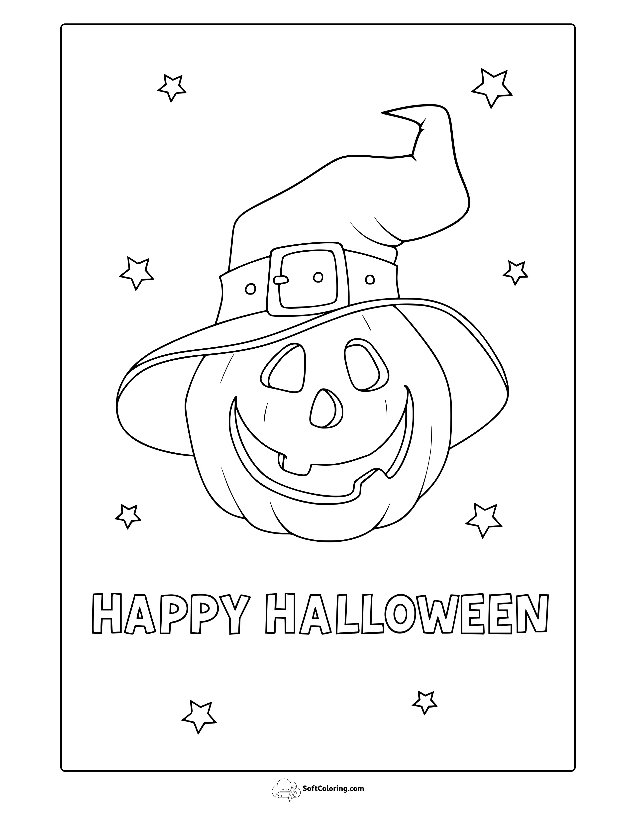 Cute Halloween Pumpkin Coloring Page