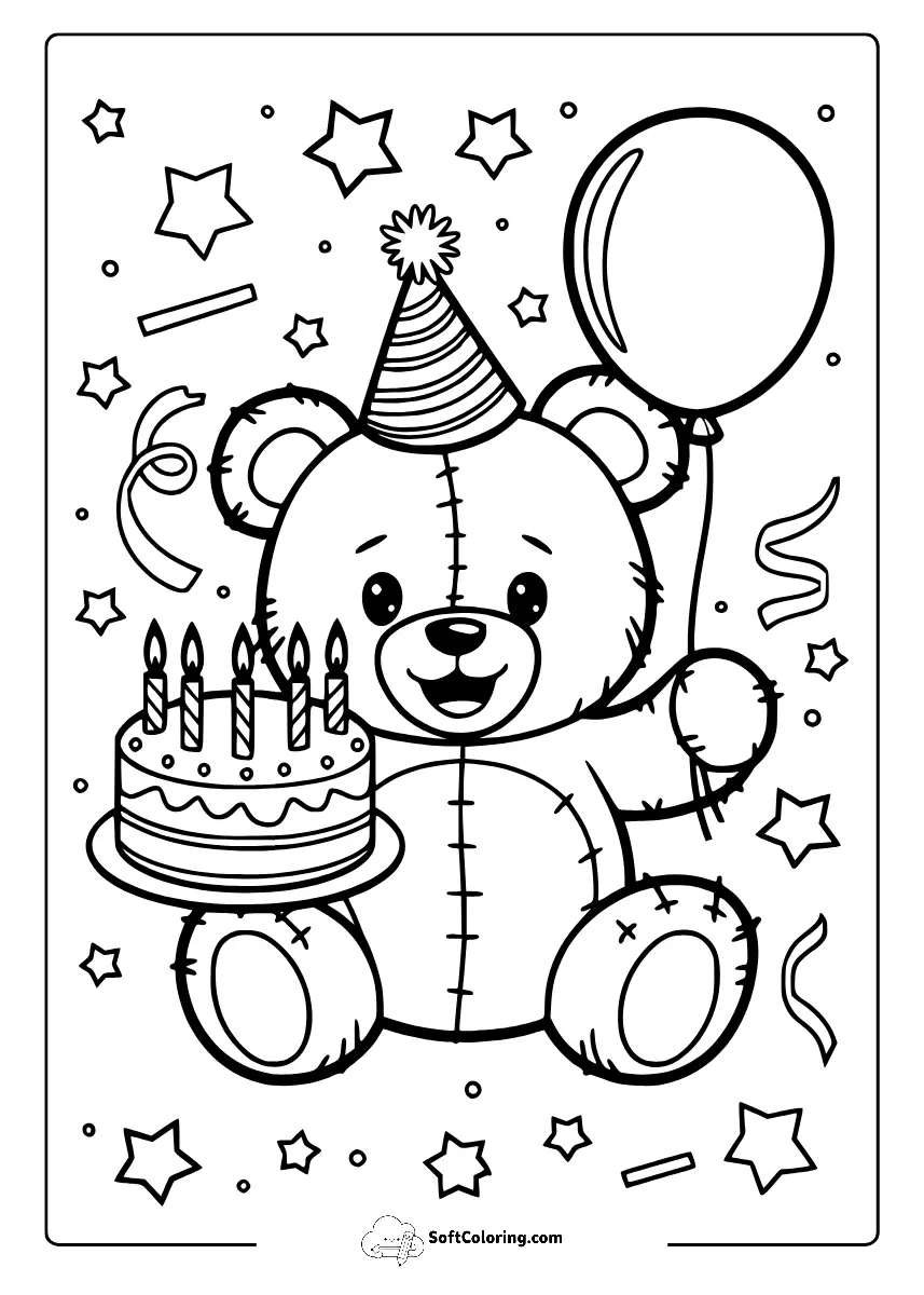 Cute Happy Birthday Coloring Pages