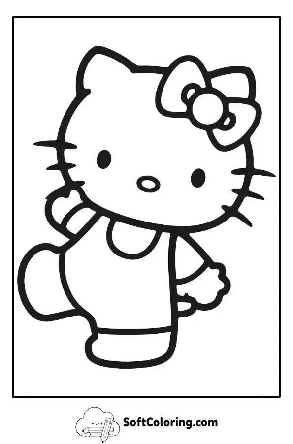 Cute Hello Kitty Coloring Page