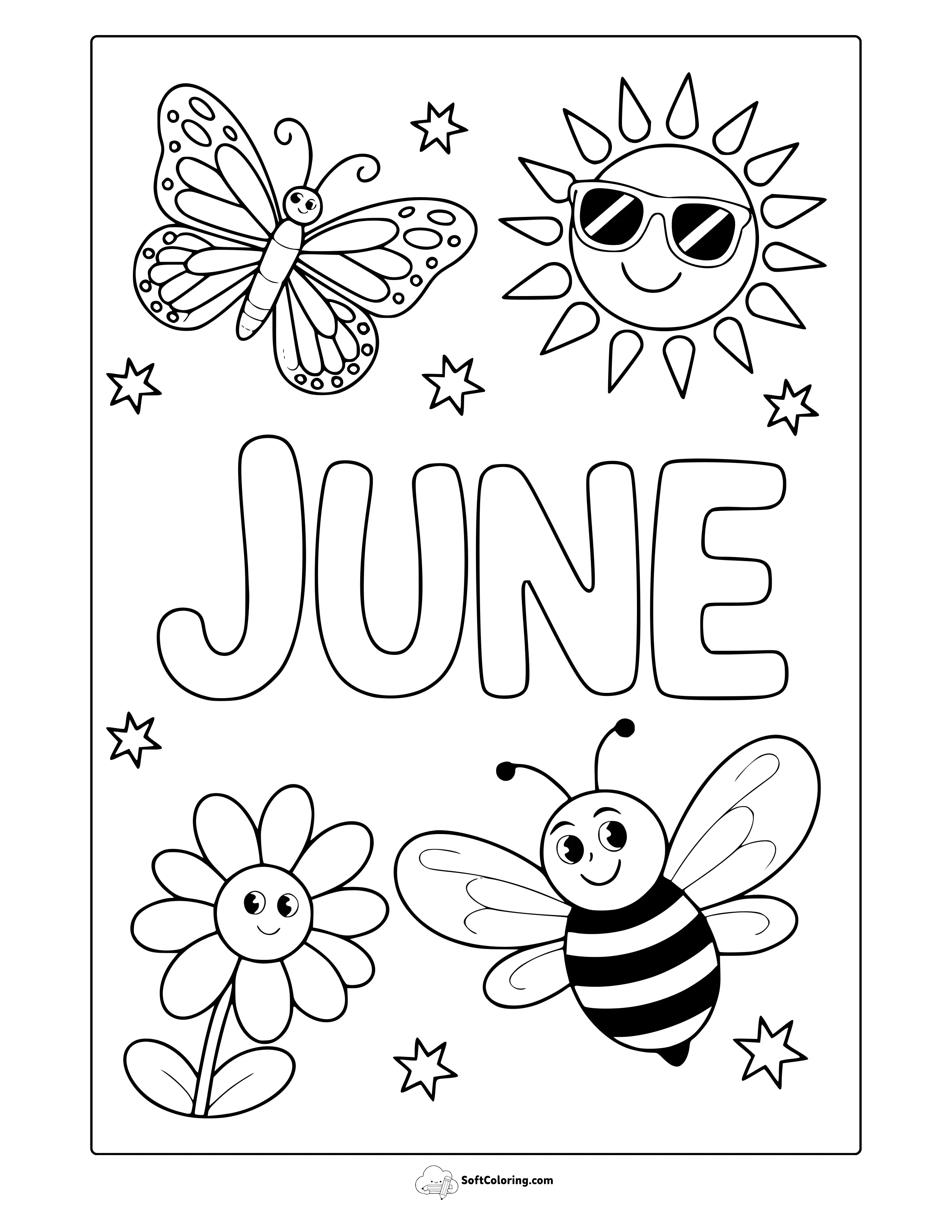 Cute June Coloring Page