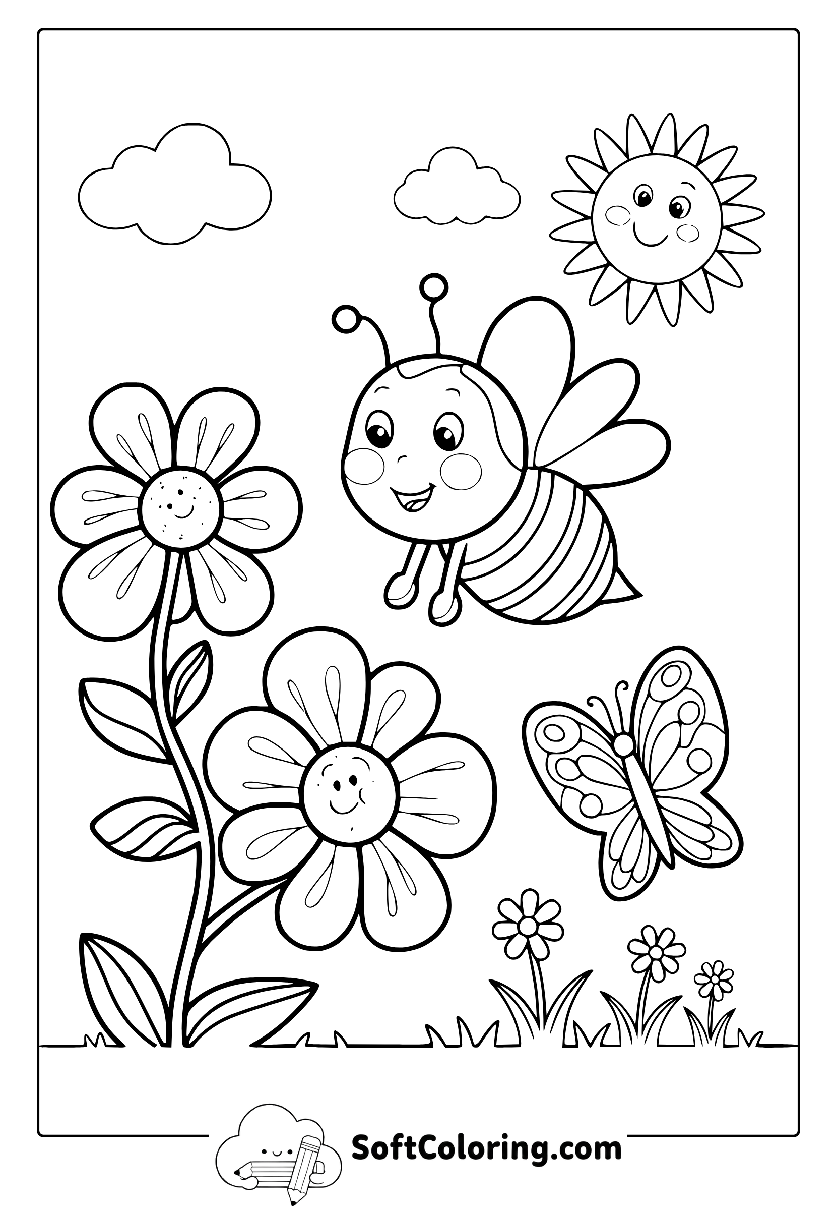 Cute May Coloring Page