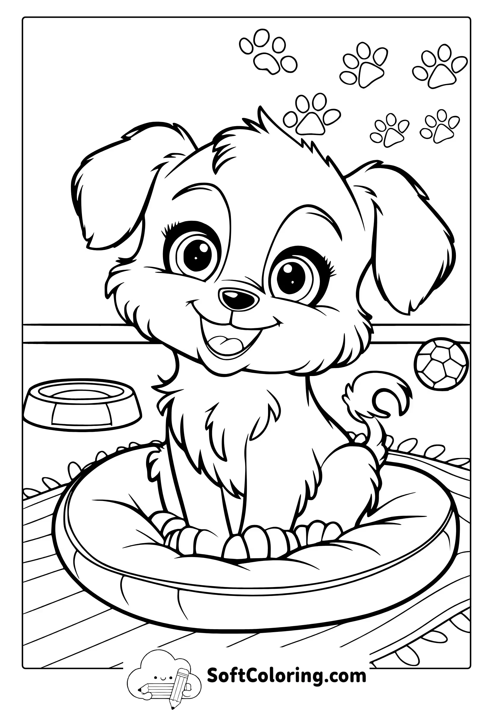 Cute Puppy Coloring Page