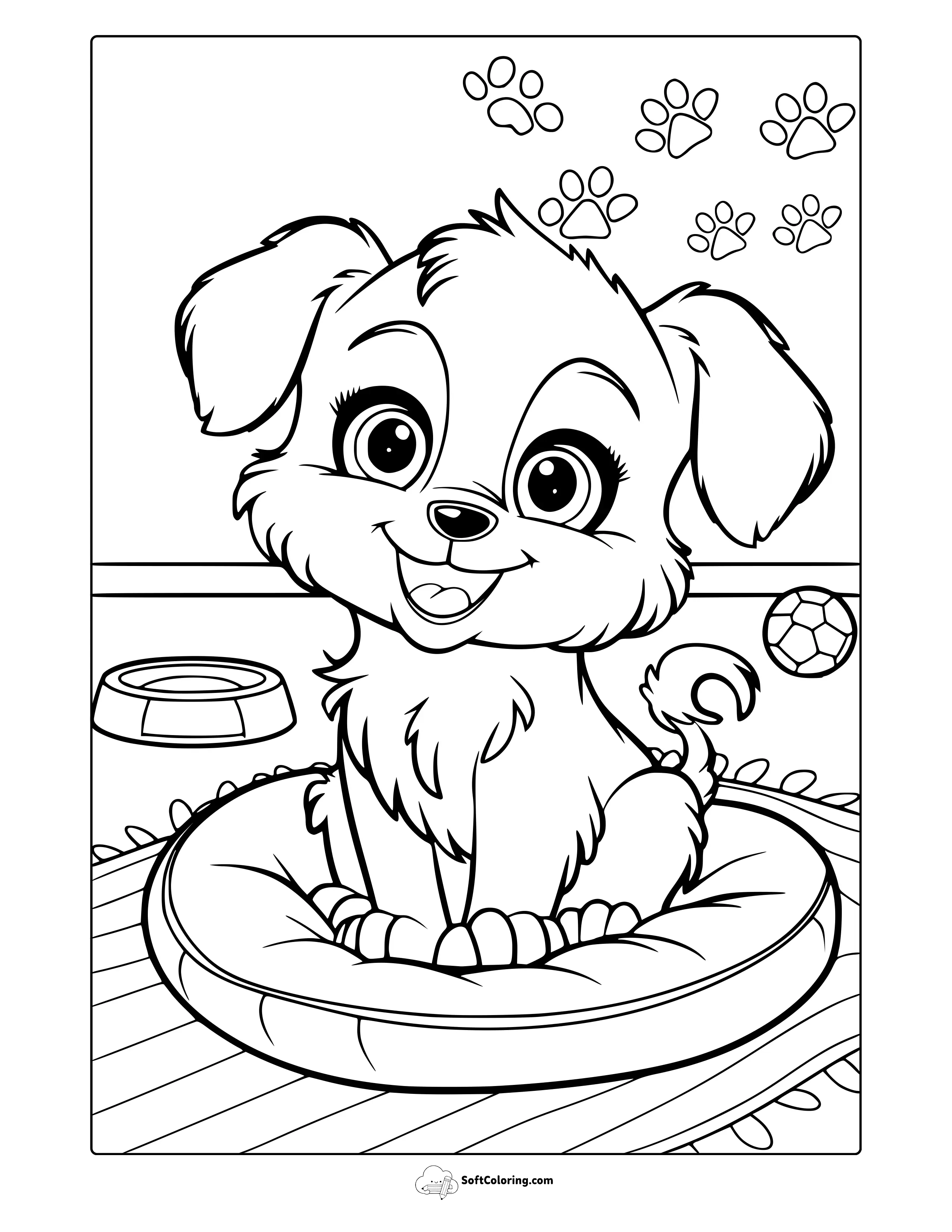 Cute Puppy Coloring Page