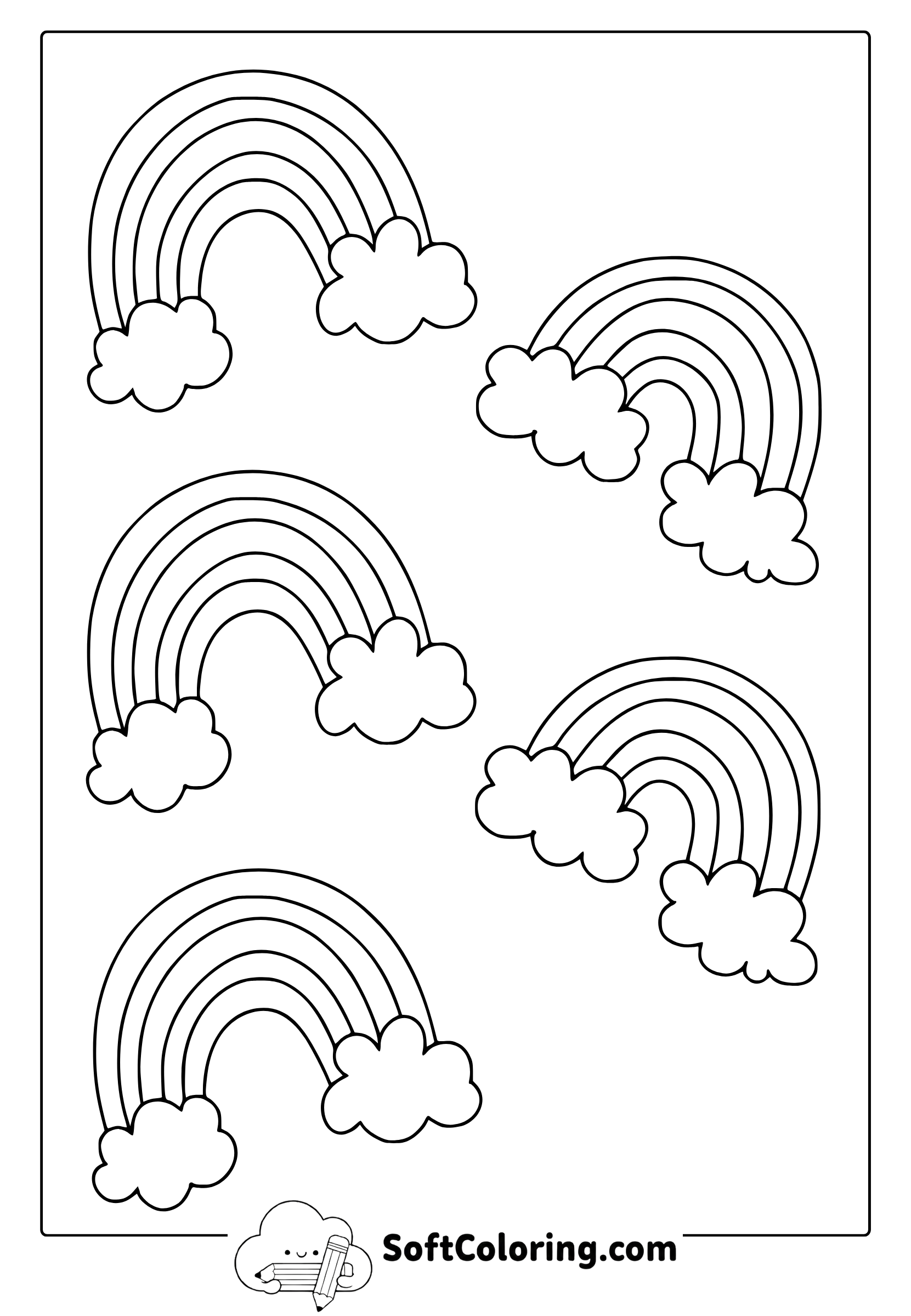 cute rainbows coloring page