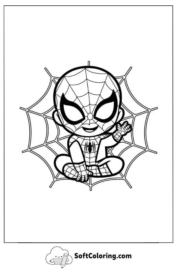 Cute Spider-Man Coloring Page