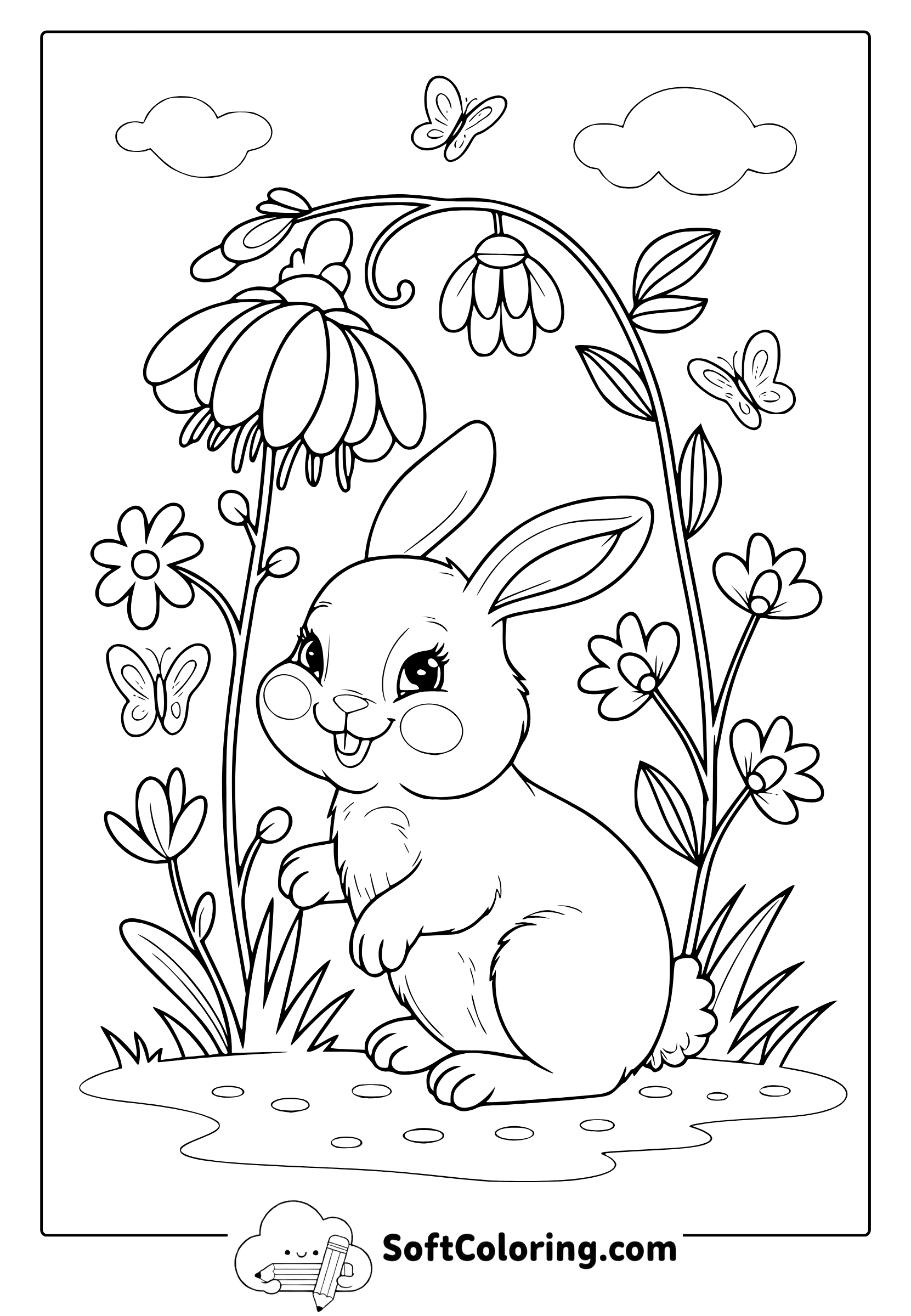 Cute Spring Coloring Page