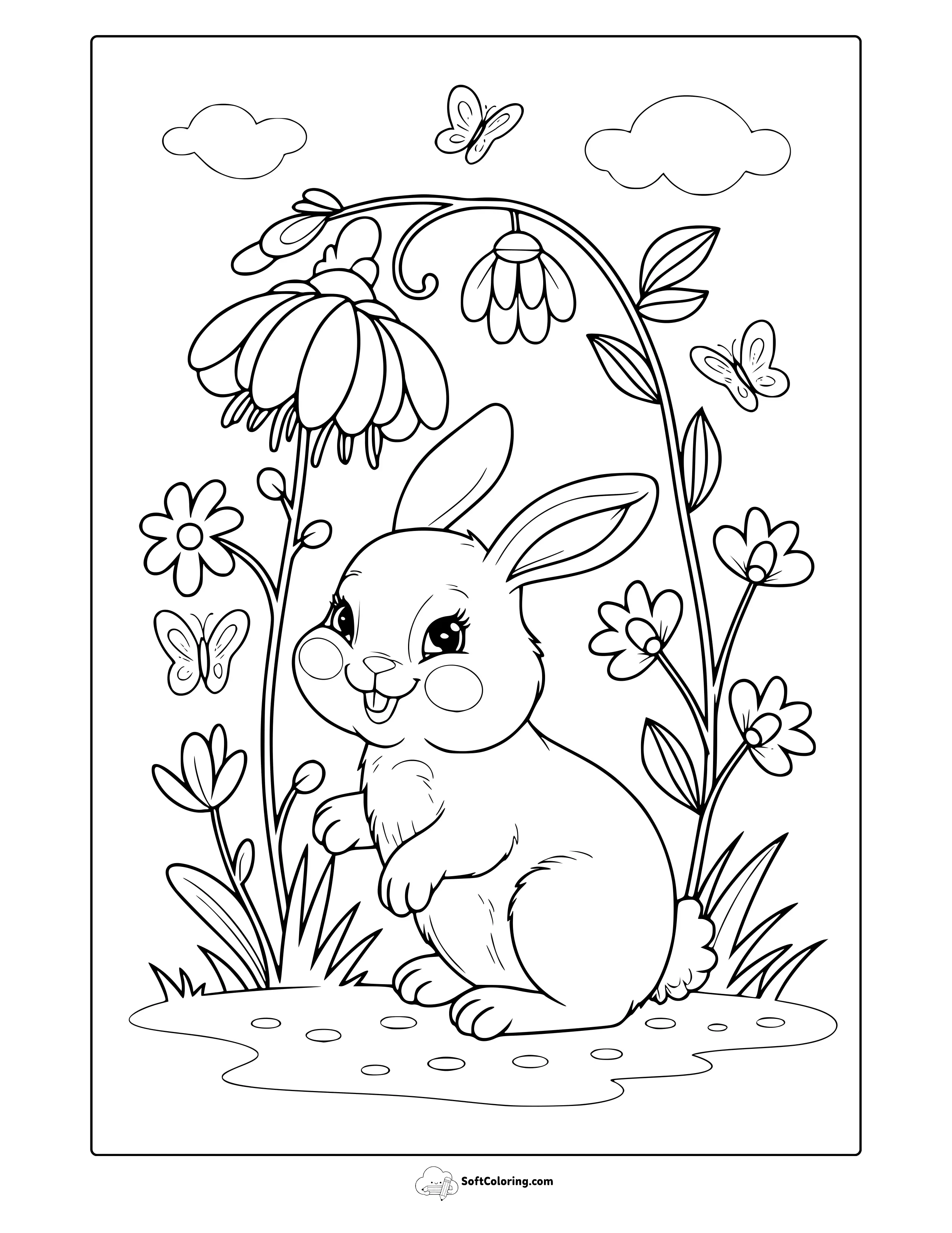 Cute Spring Coloring Page