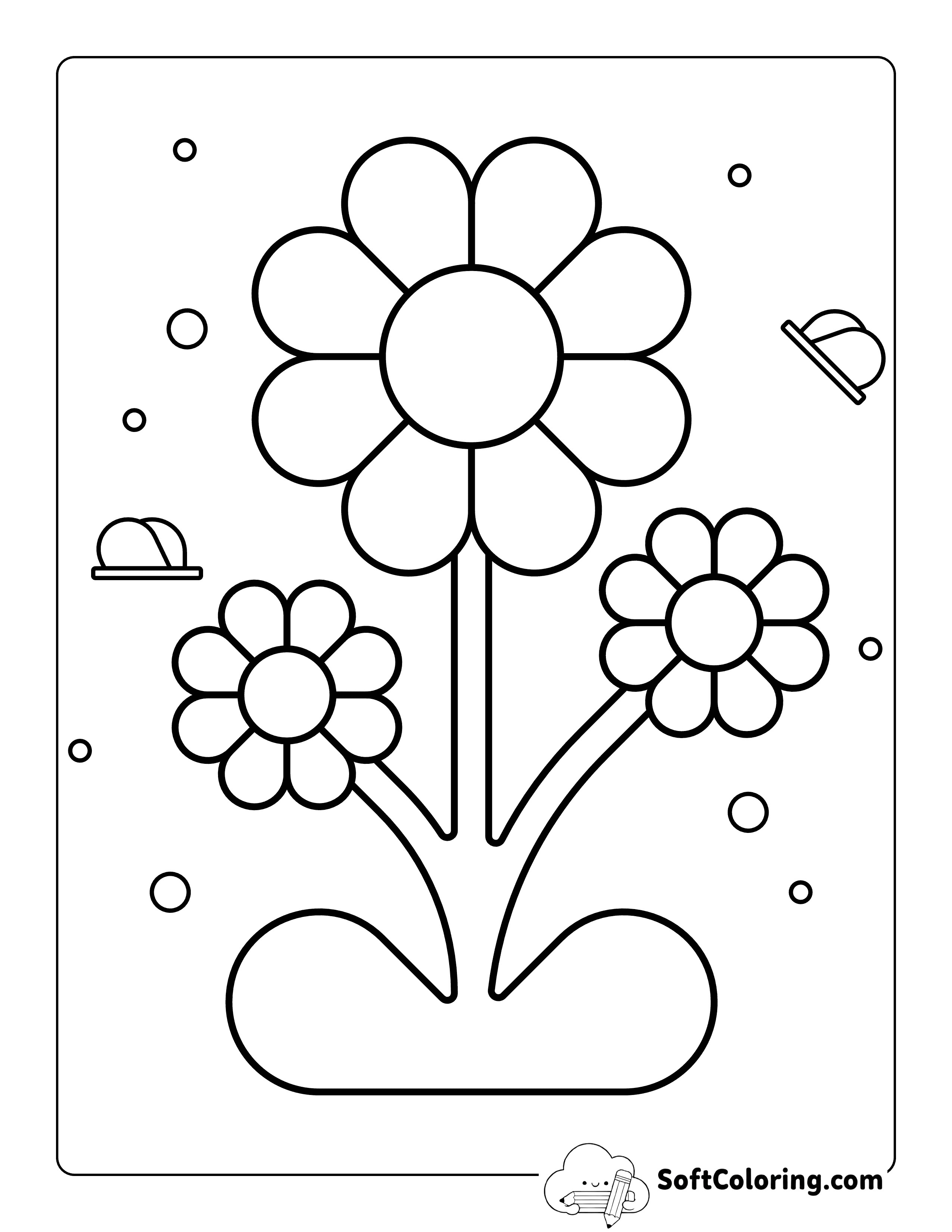 Daisy Flower Coloring Page for Kids