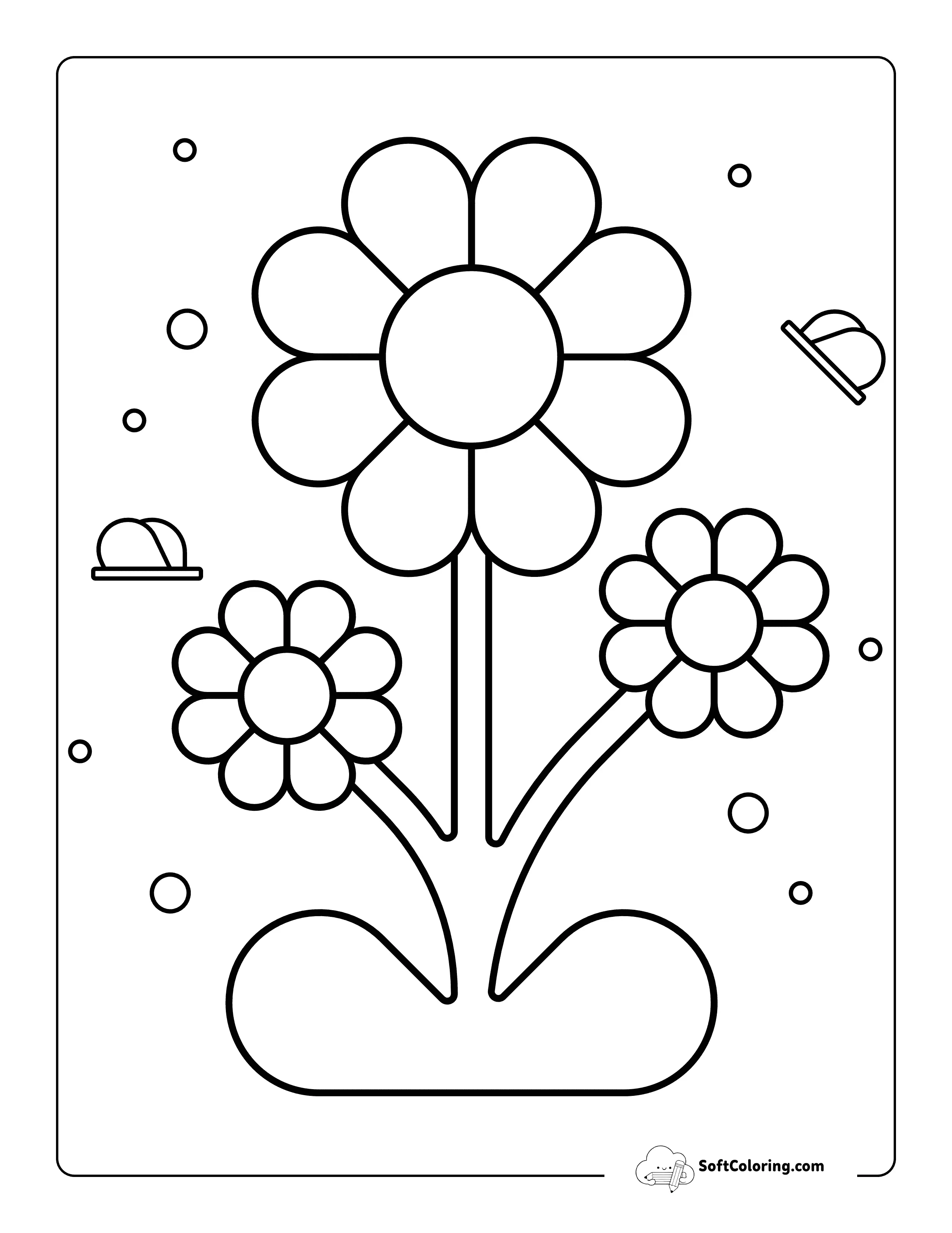 Daisy Flower Coloring Page For Kids