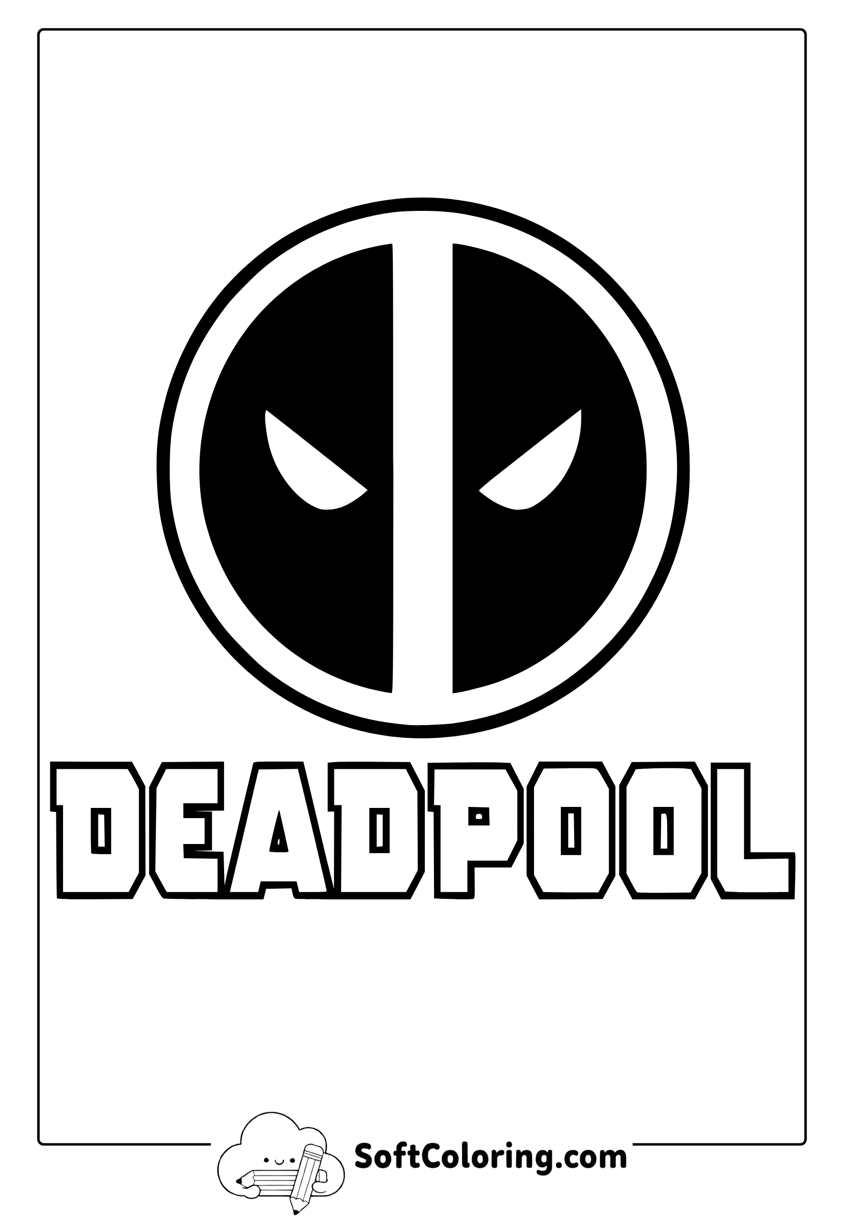 deadpool logo coloring page