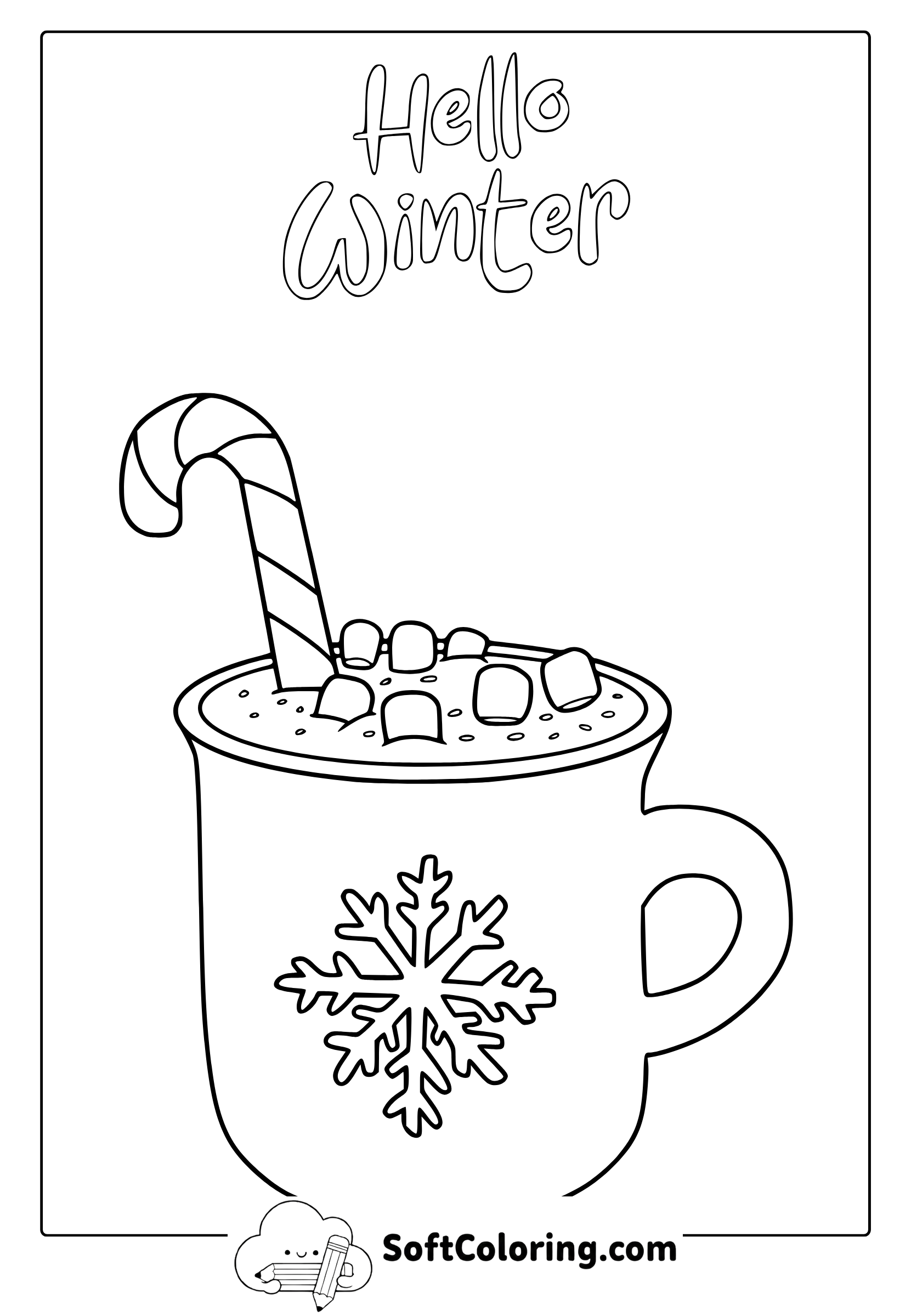 december hot chocolate coloring page