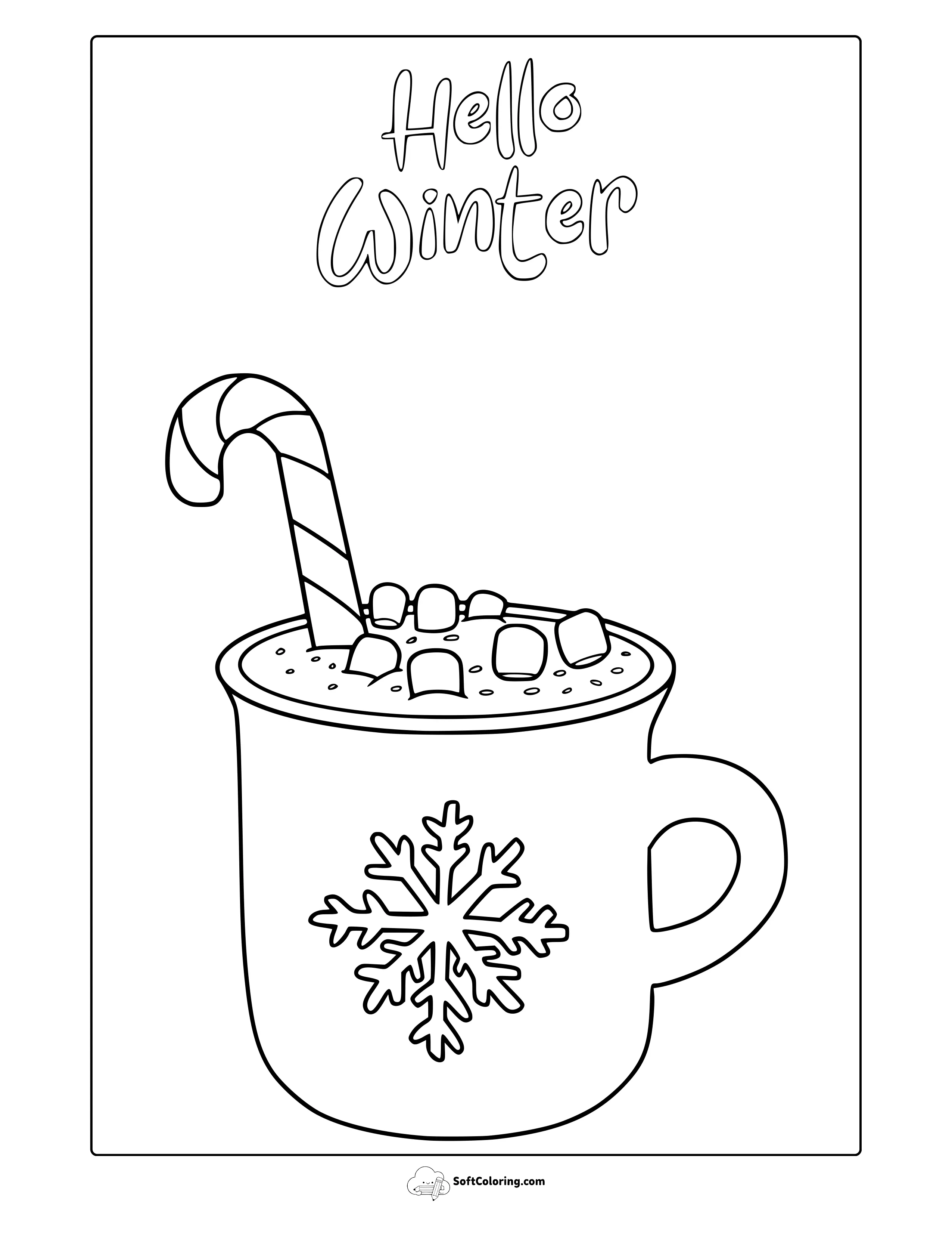 December Hot Chocolate Coloring Page