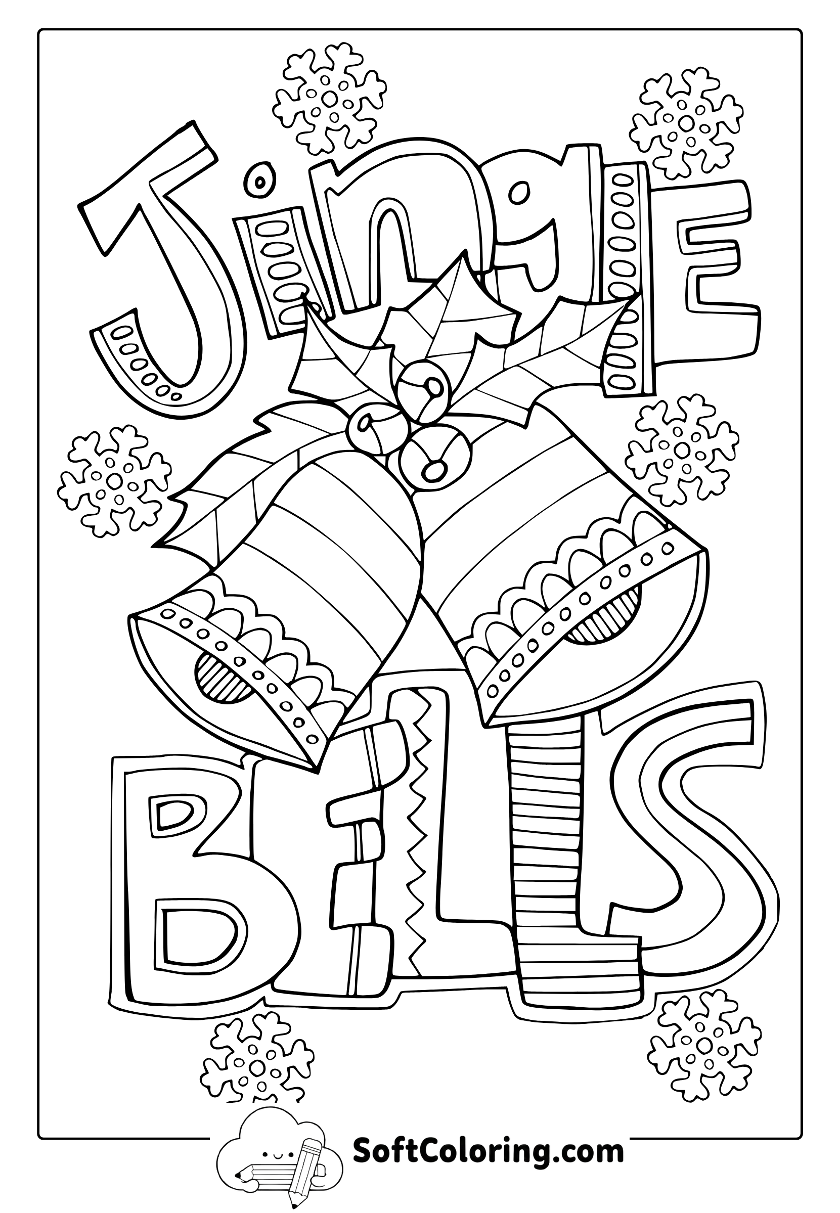 december jingle bells coloring page