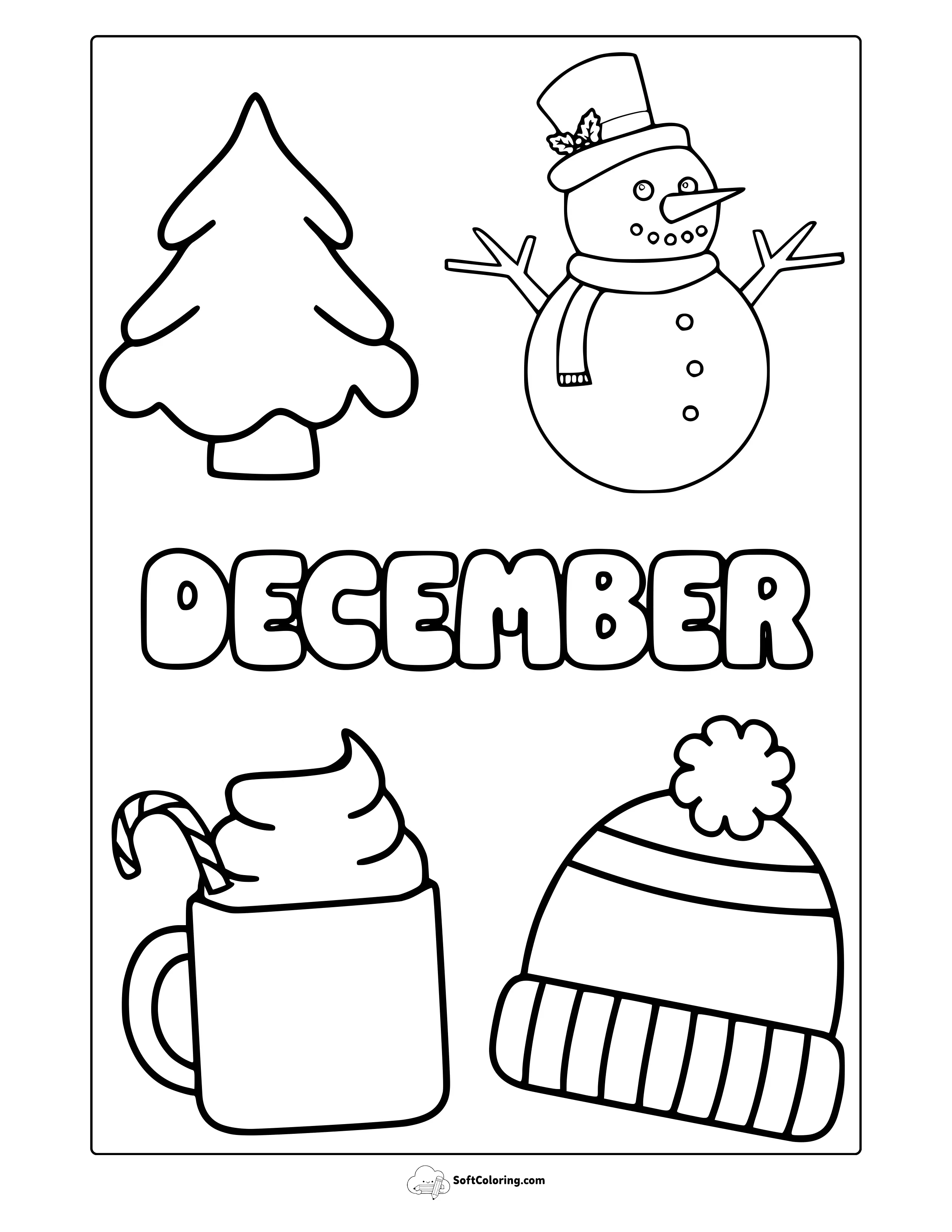 December Themed Coloring Page
