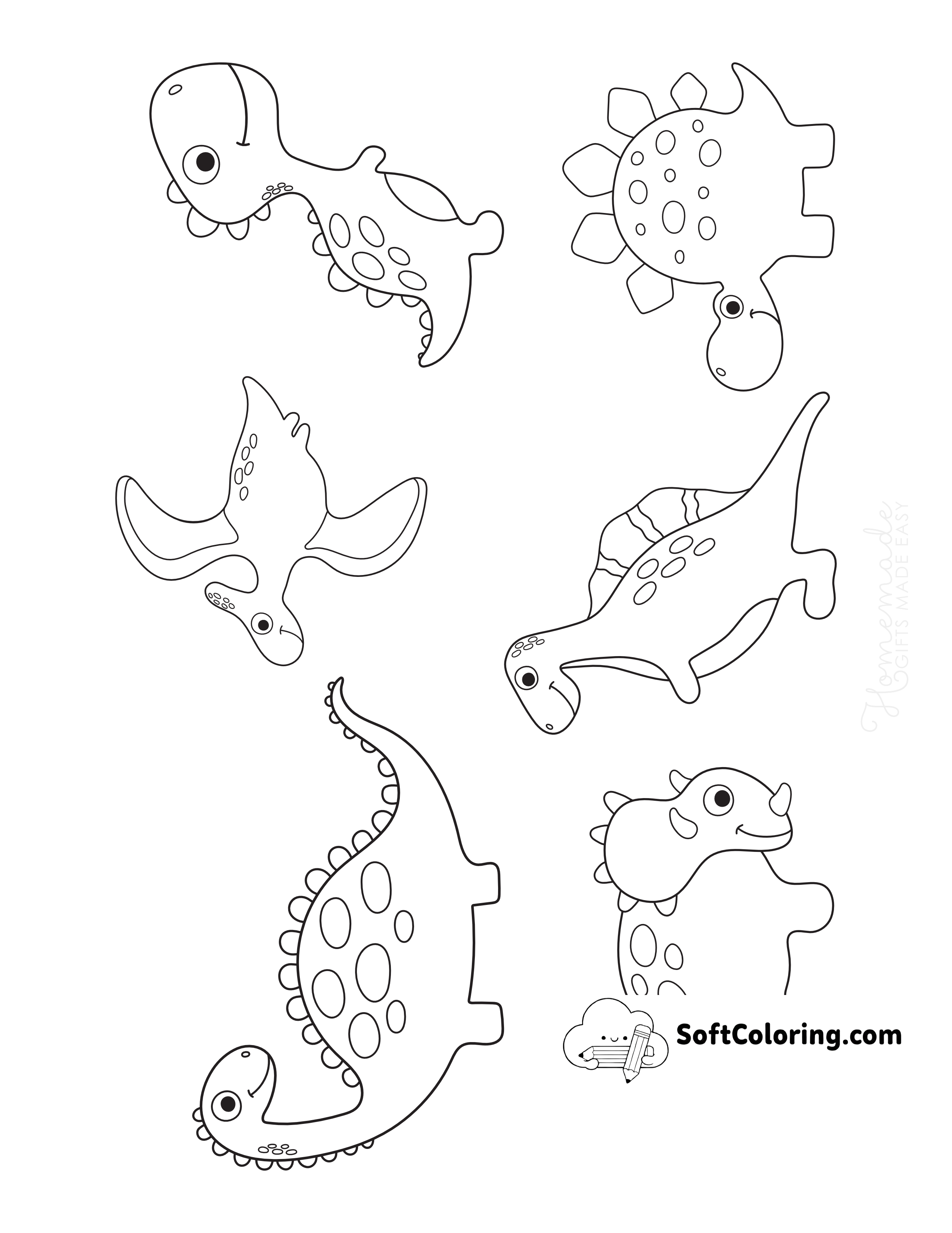 Download: 6 Cute Dinos PDF