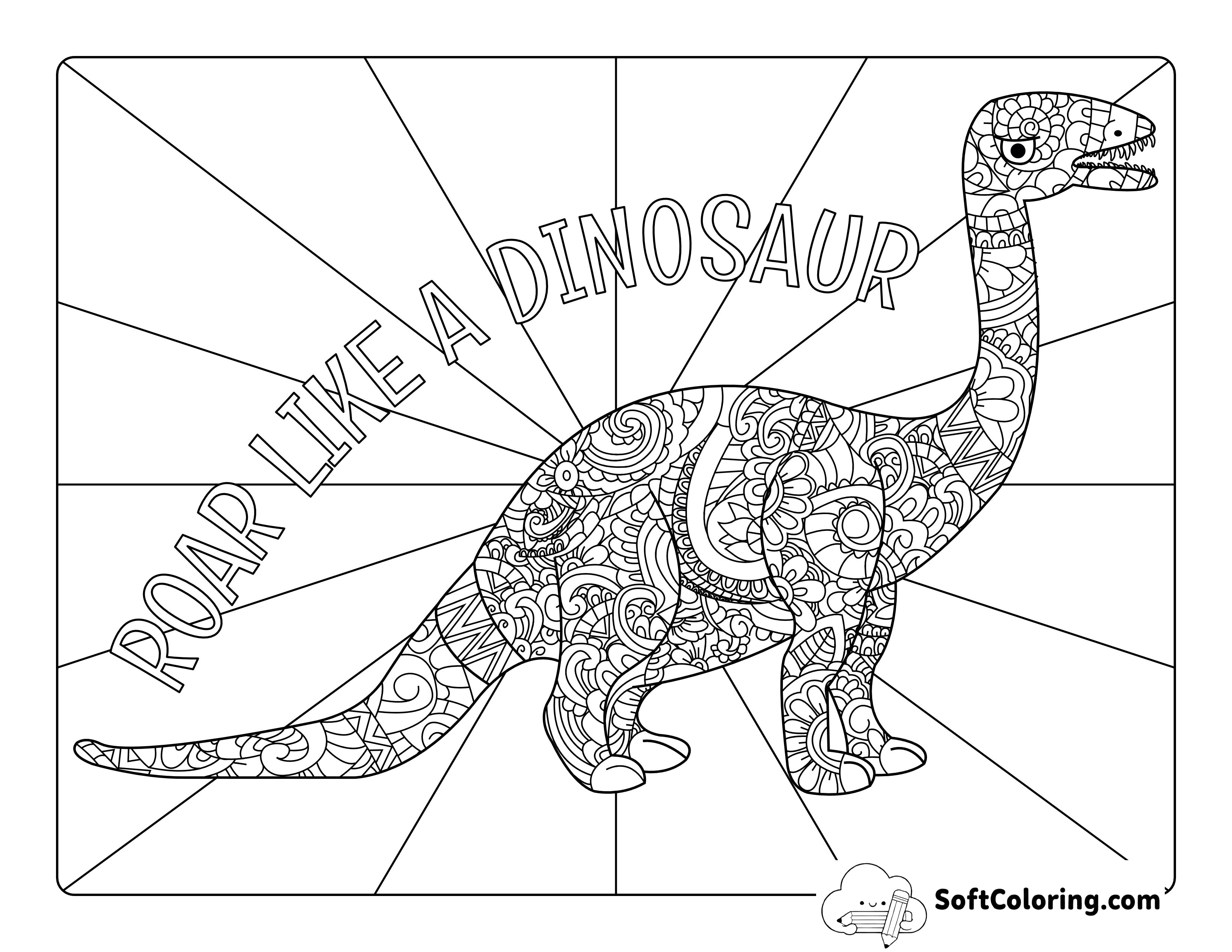 Apatosaurus Dinosaur Coloring Page for Adults