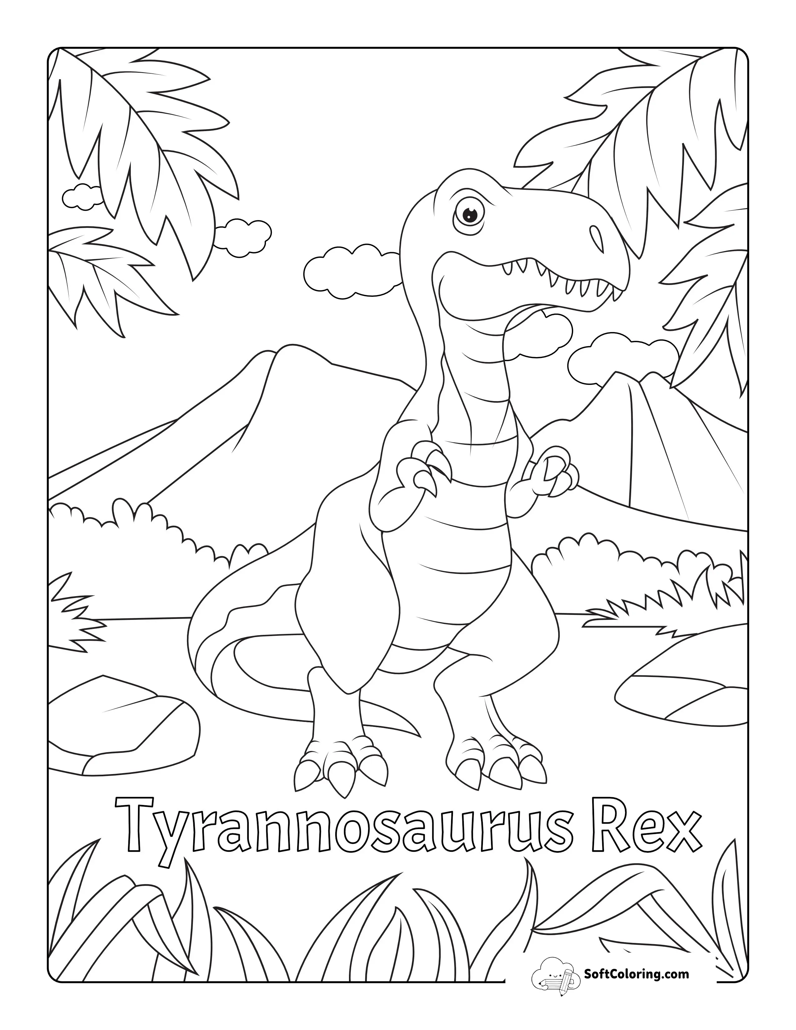 Tyrannosaurus Coloring Page Printable