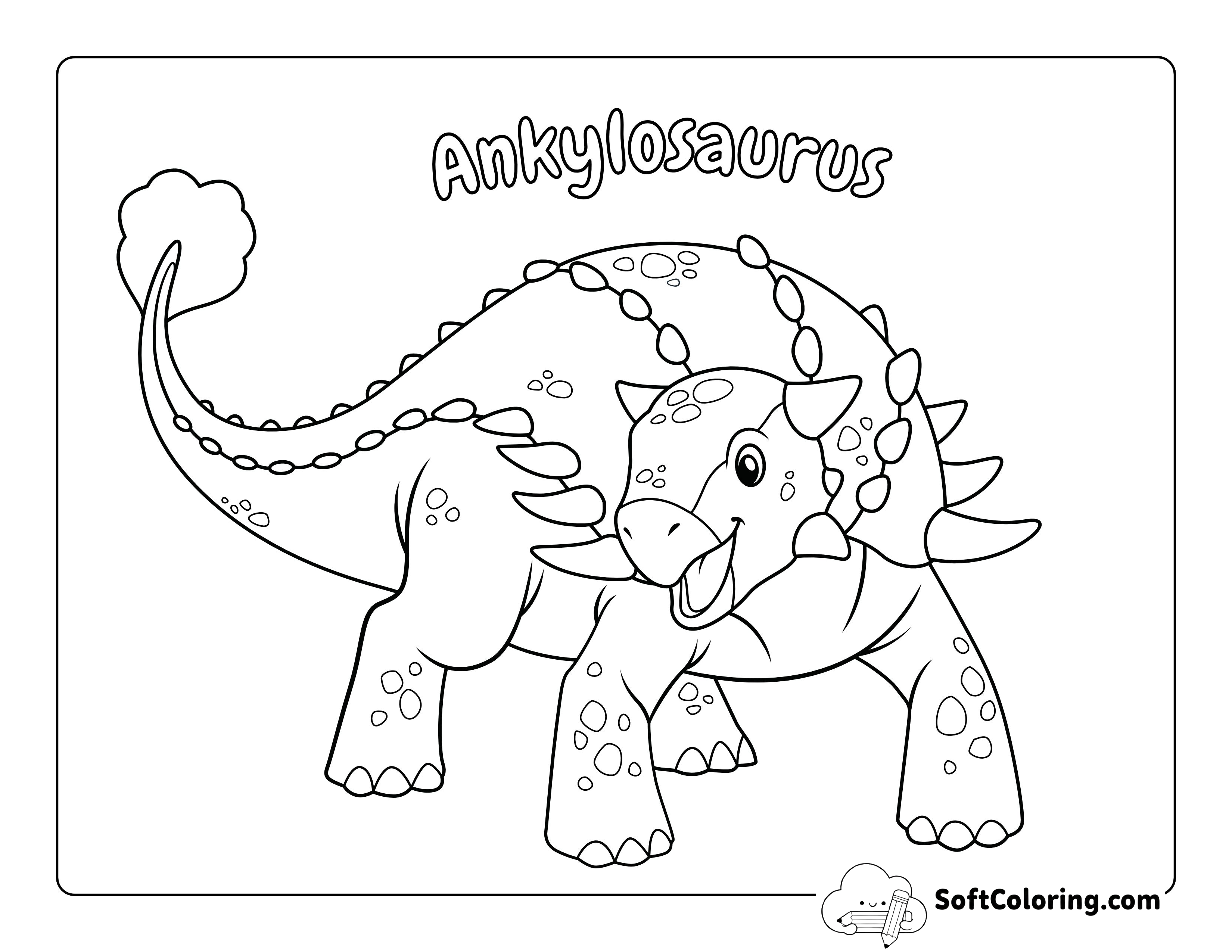 Ankylosaurus Dinosaur Coloring Page