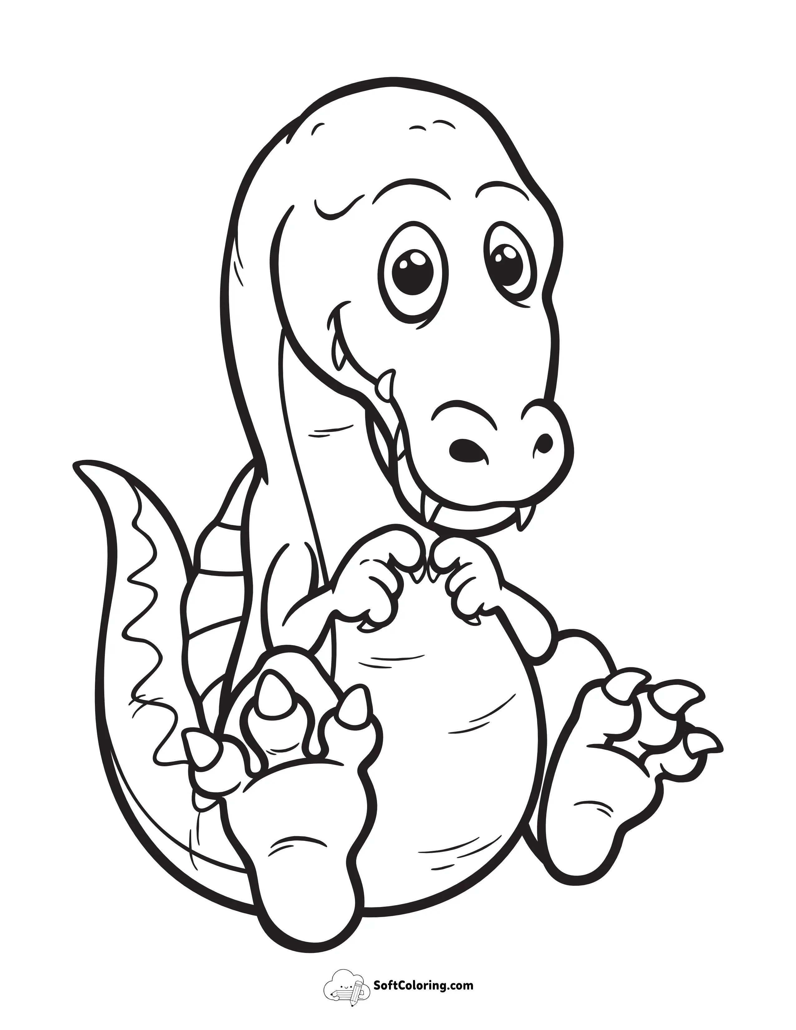 Cute Baby Spinosaurus Dinosaur Coloring Sheet