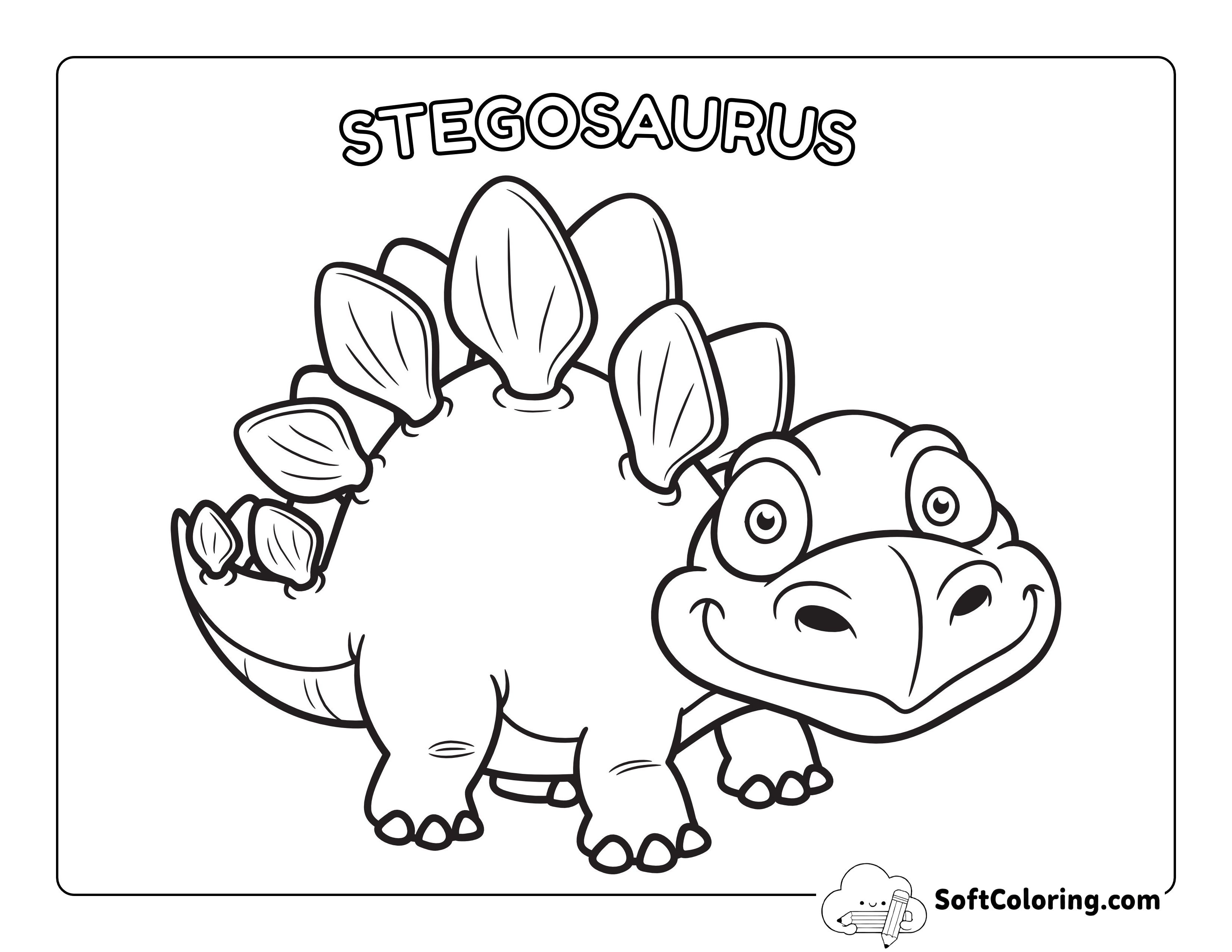 Baby Stegosaurus Coloring Page