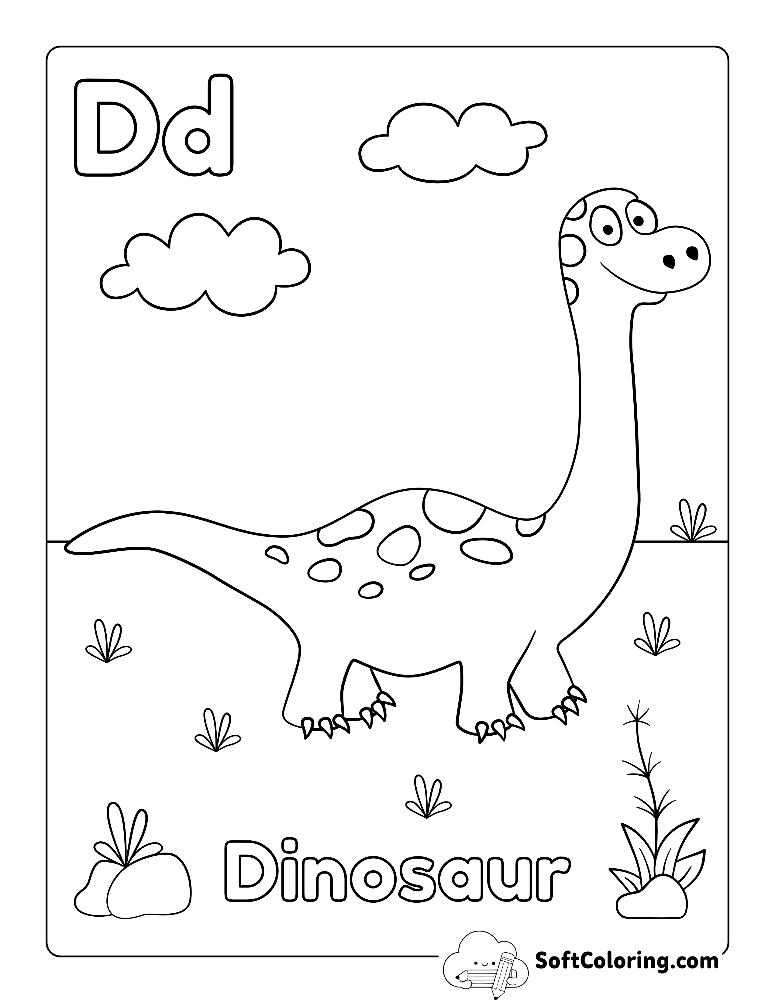Dinosaur Alphabet Coloring Sheet