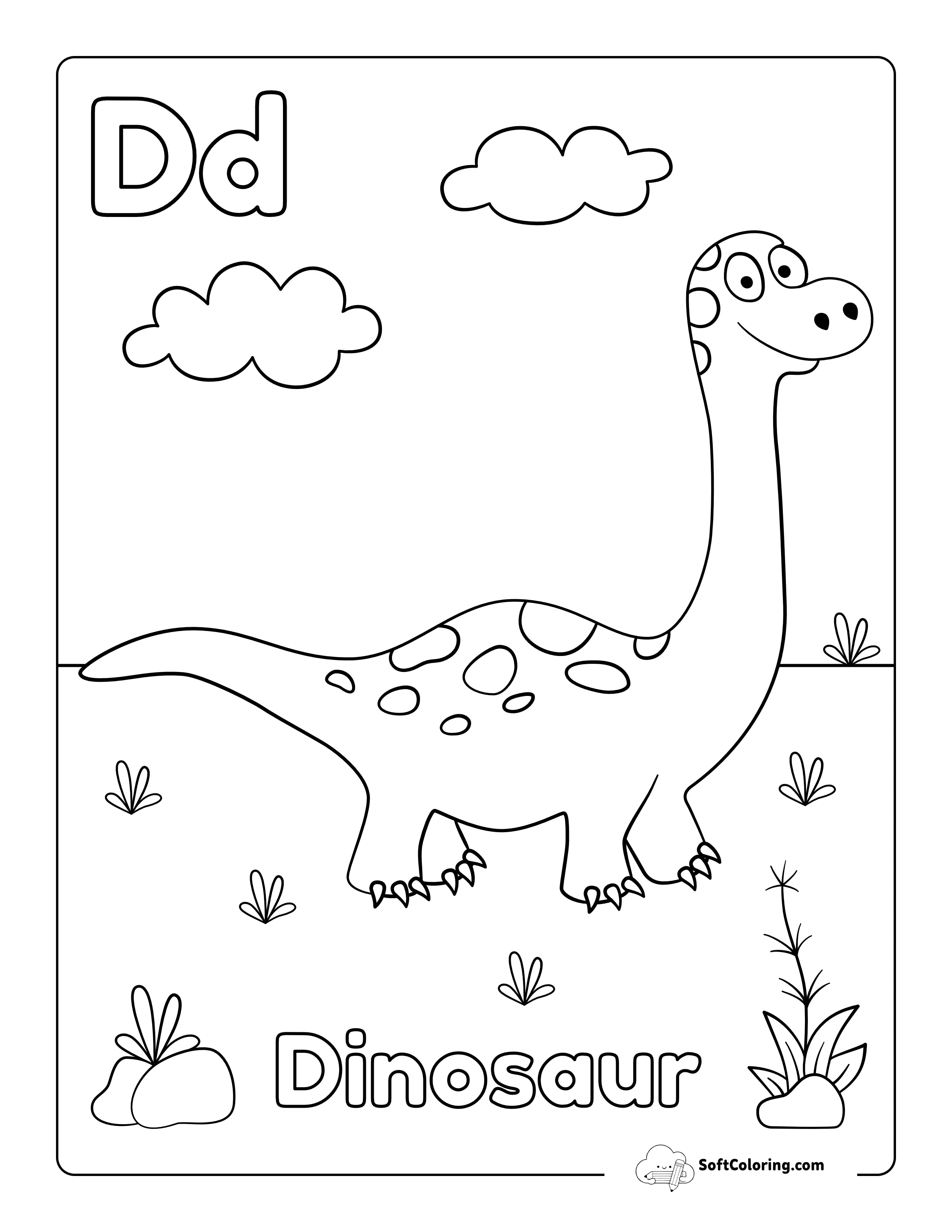 Dinosaur Alphabet Coloring Sheet