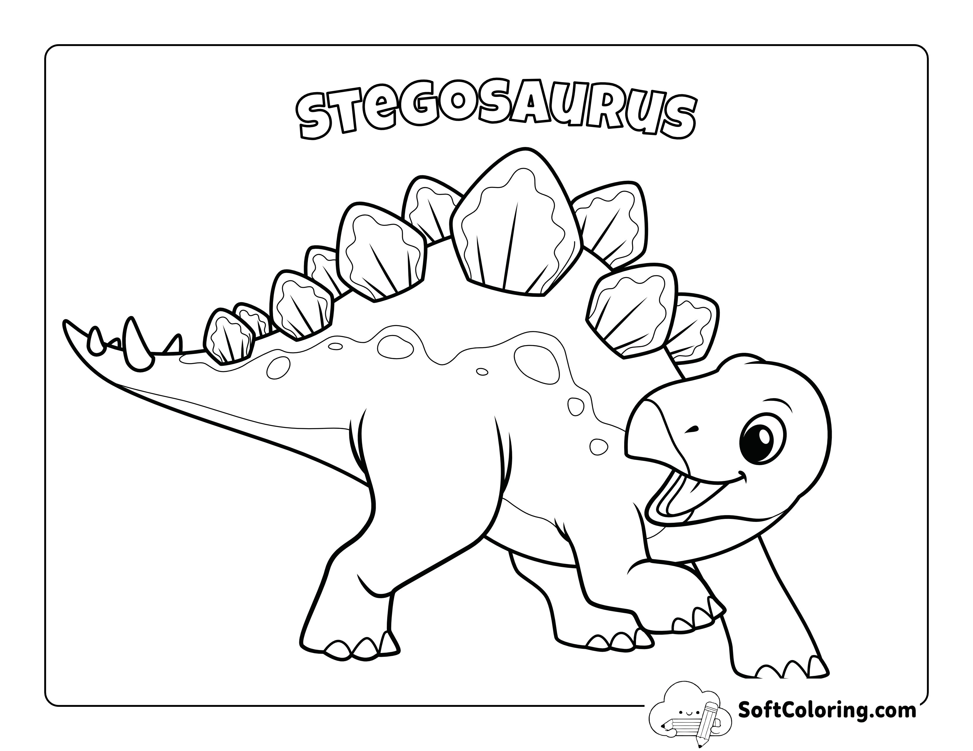 Cute Stegosaurus Picture for Preschoolers