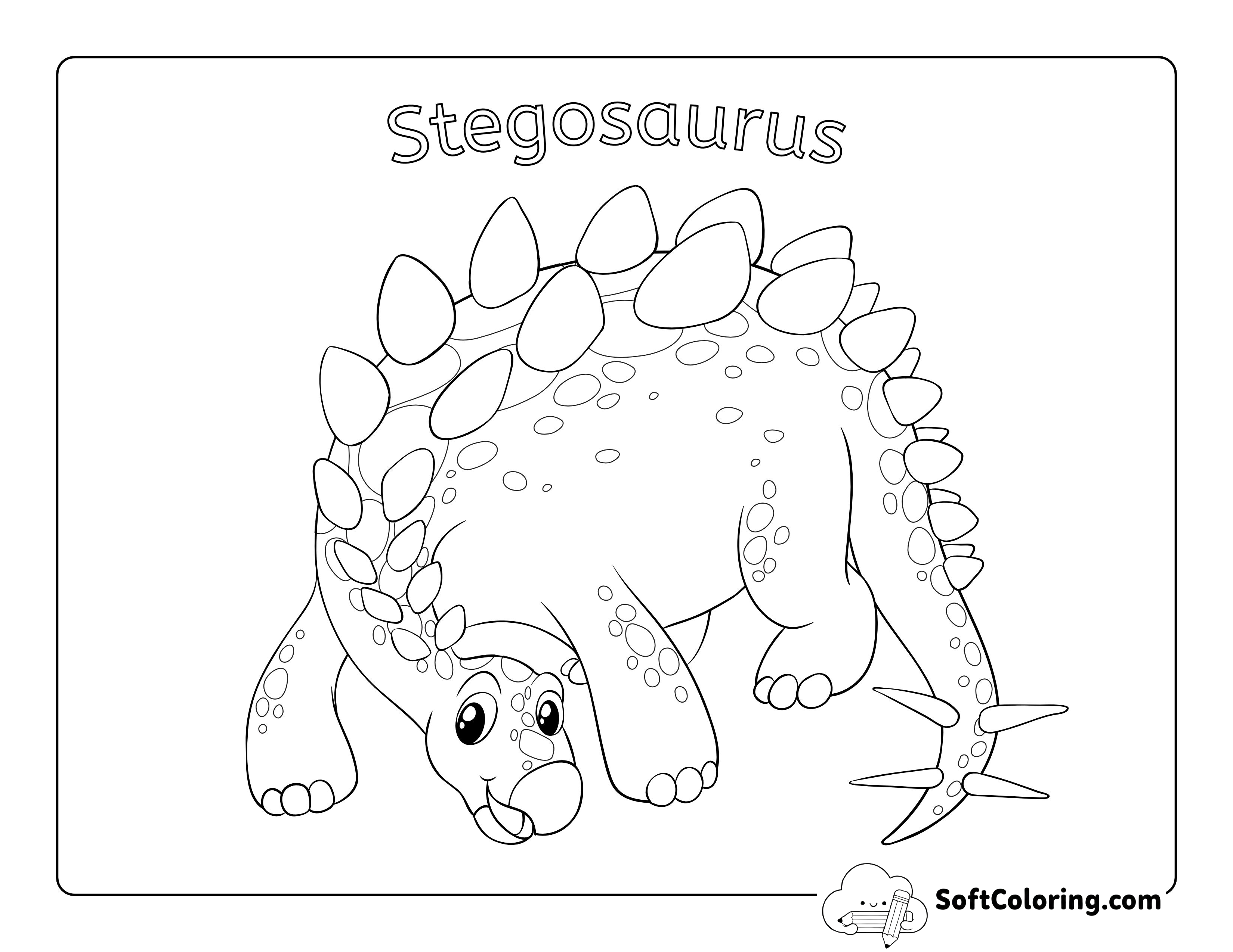 Cute Stegosaurus Coloring Page