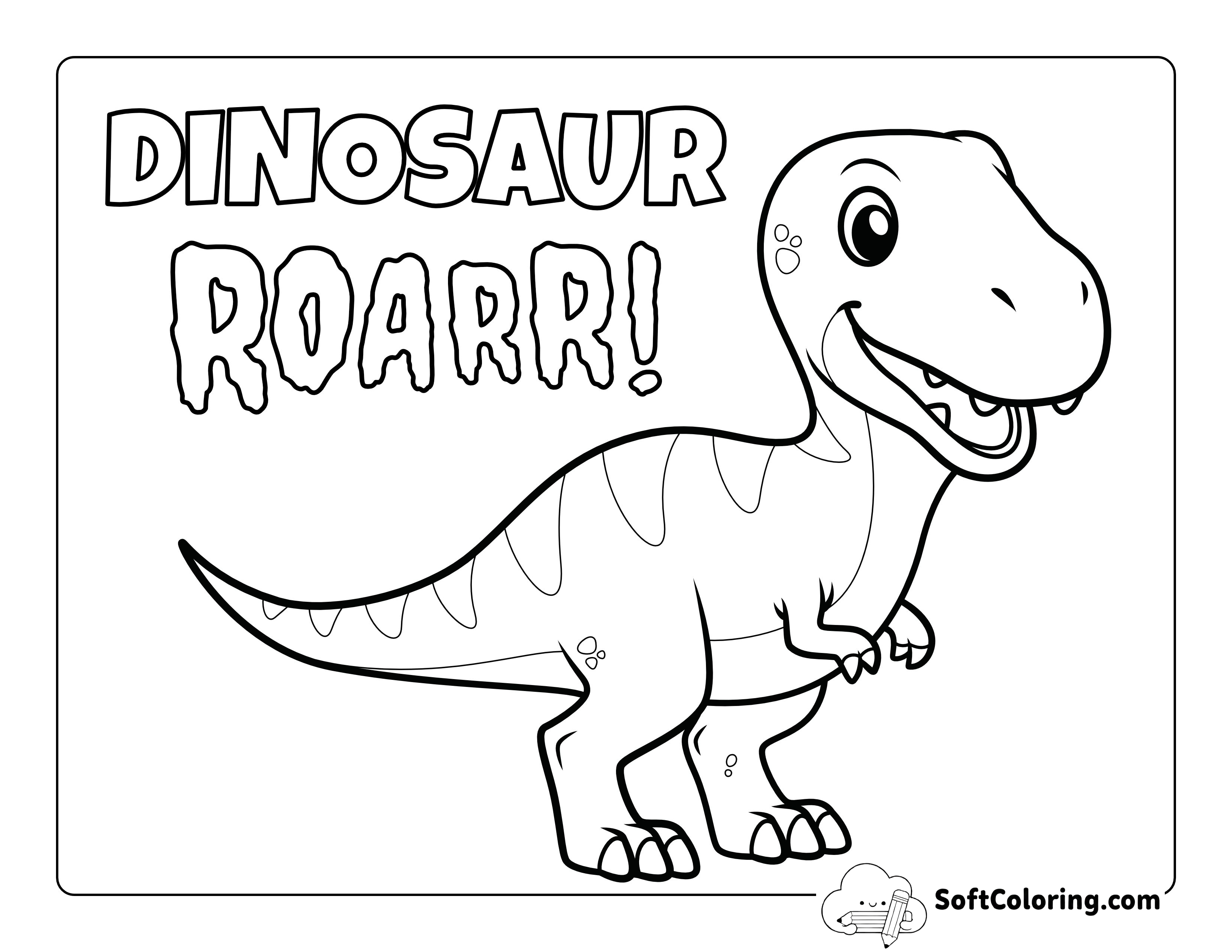 Easy T-rex Coloring Page for Toddlers