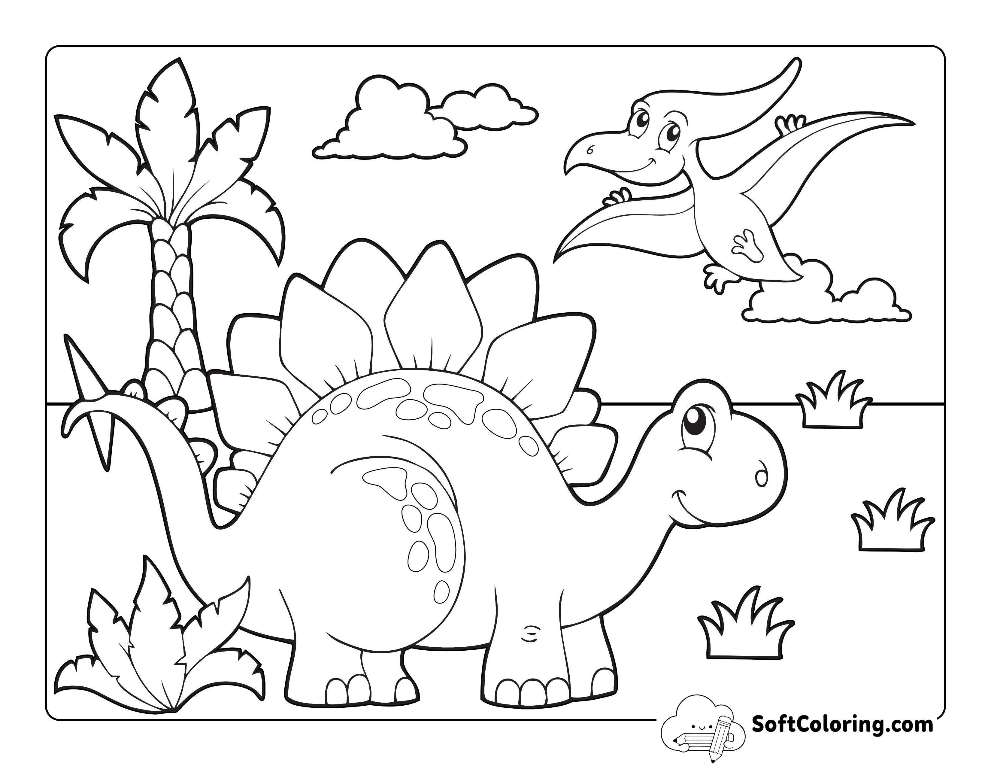 Stegosaurus Picture to Color