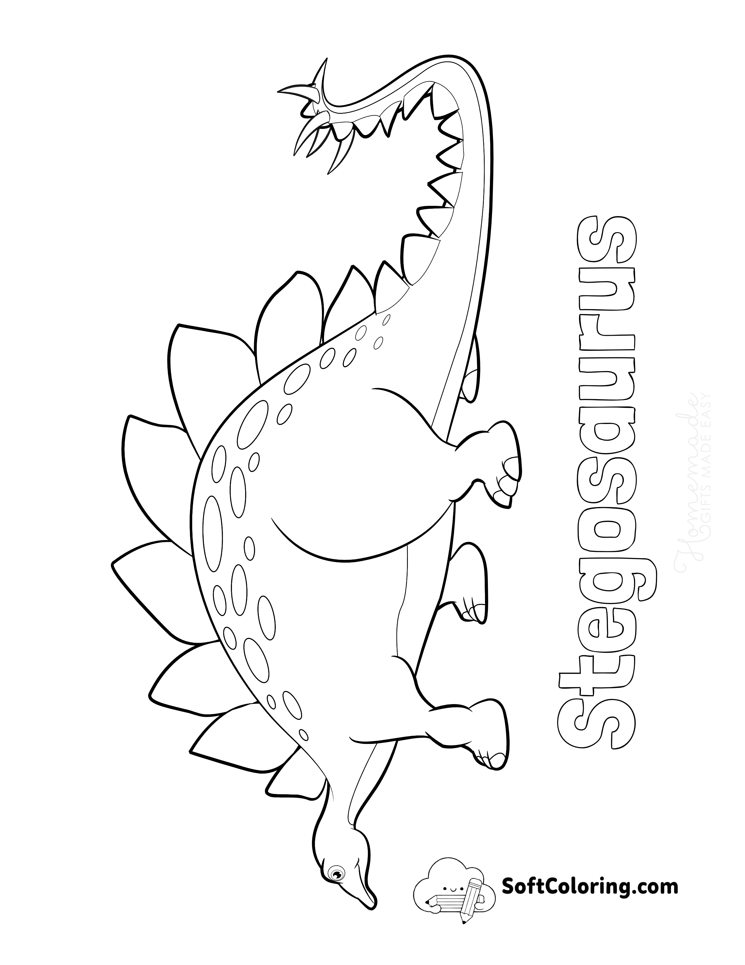 Stegosaurus Coloring Sheet with Name