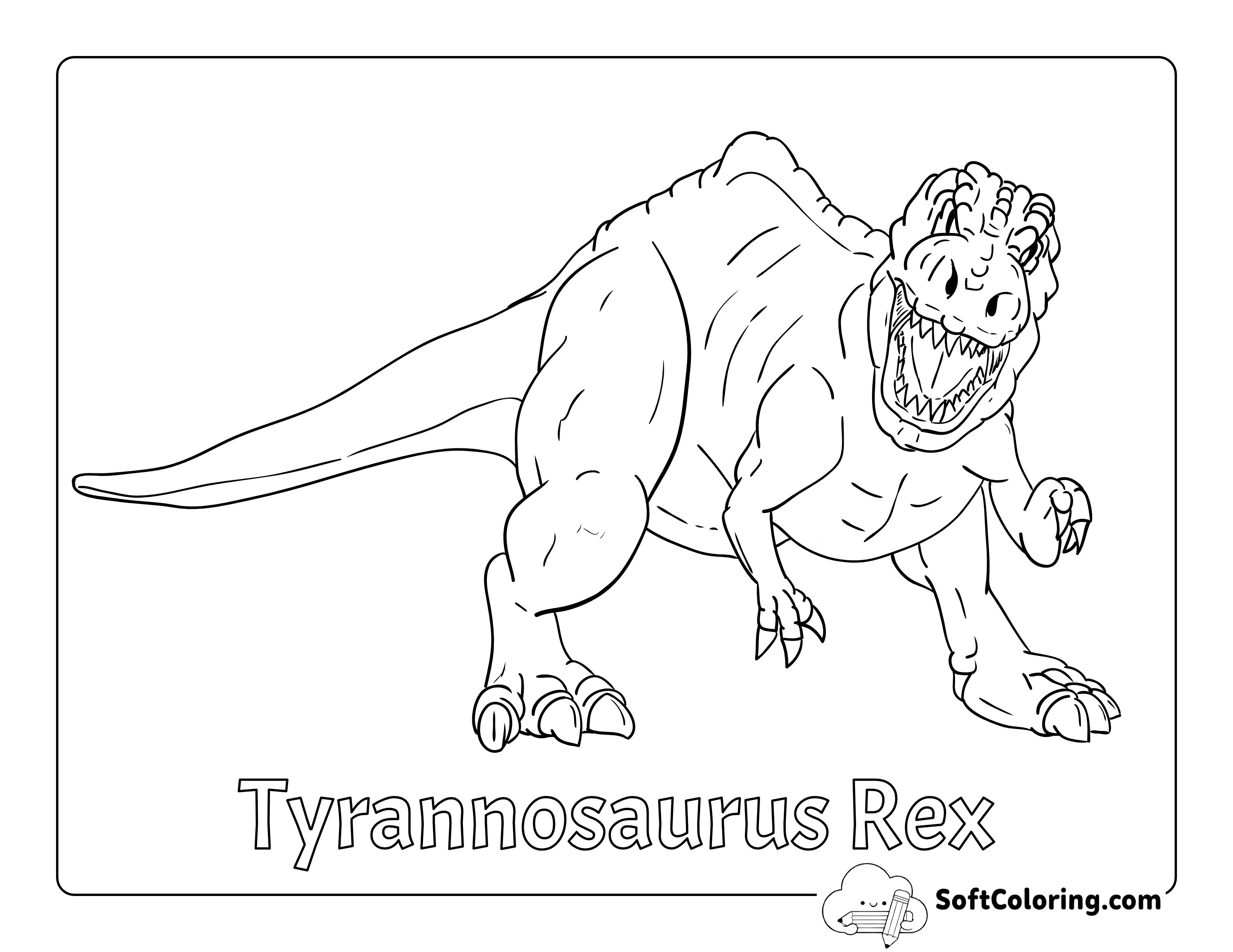 Dinosaur Attack! Coloring Page