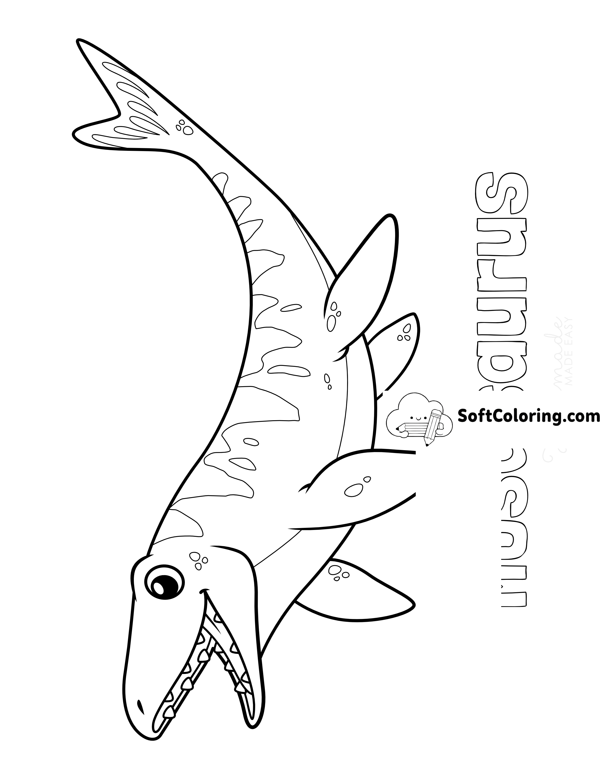 Mosasaurus Coloring Page with Name