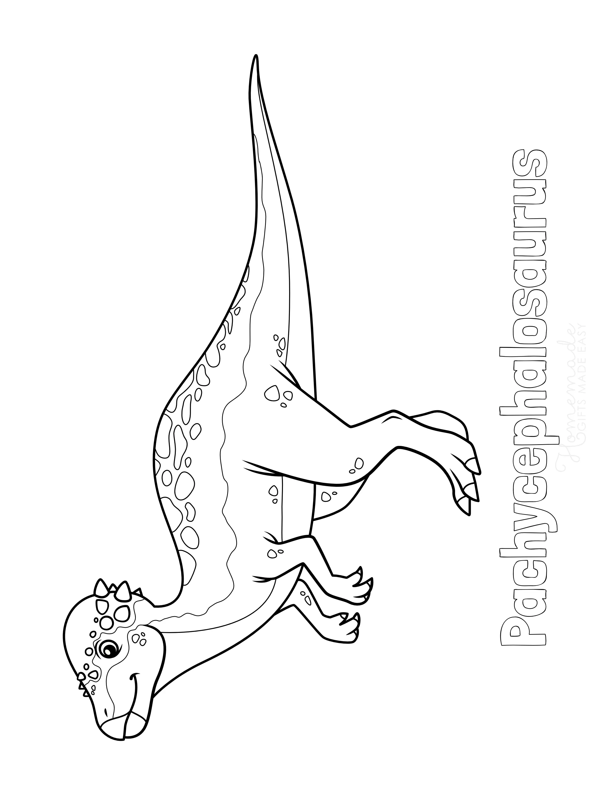 Pachycephalosaurus Coloring Page With Name