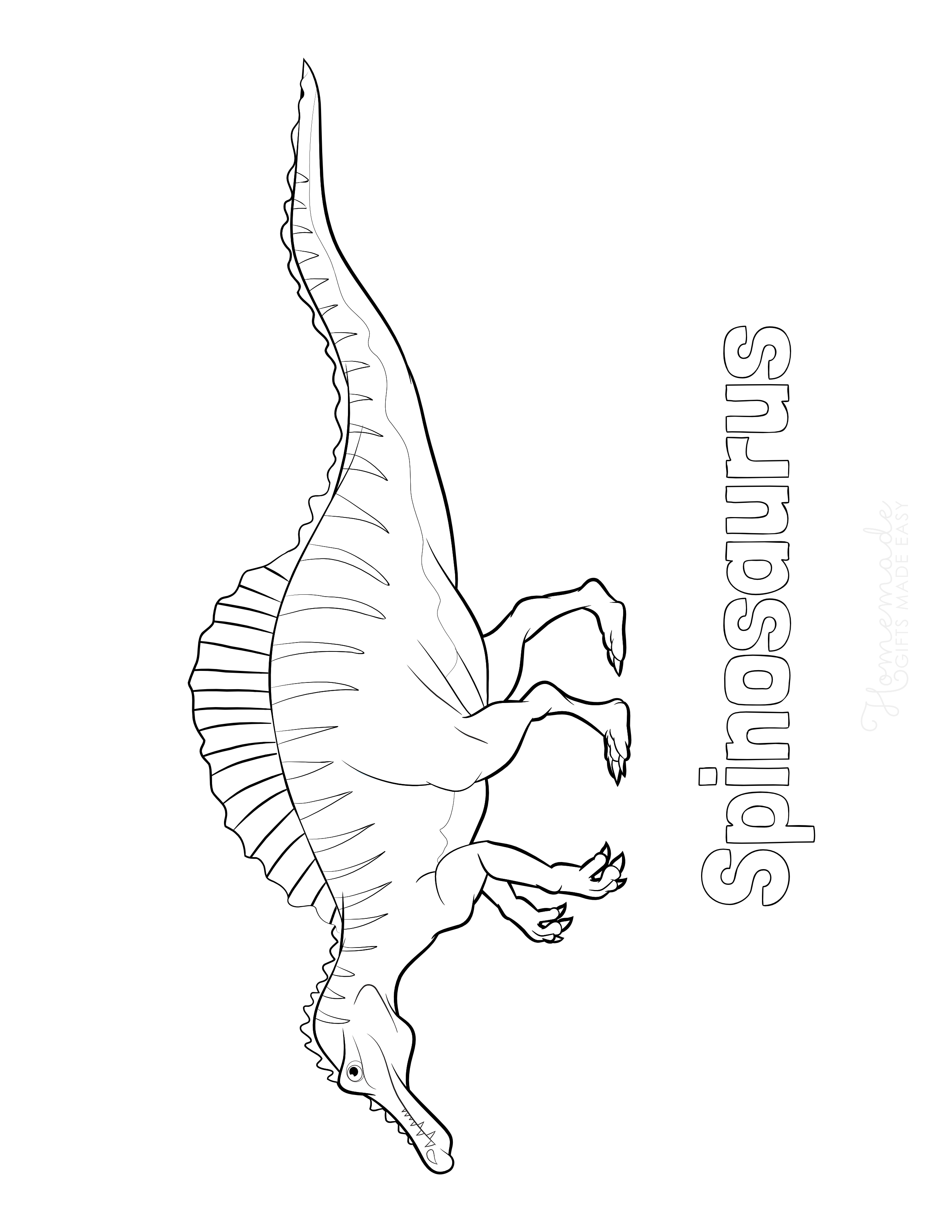 Spinosaurus Coloring Page with Name