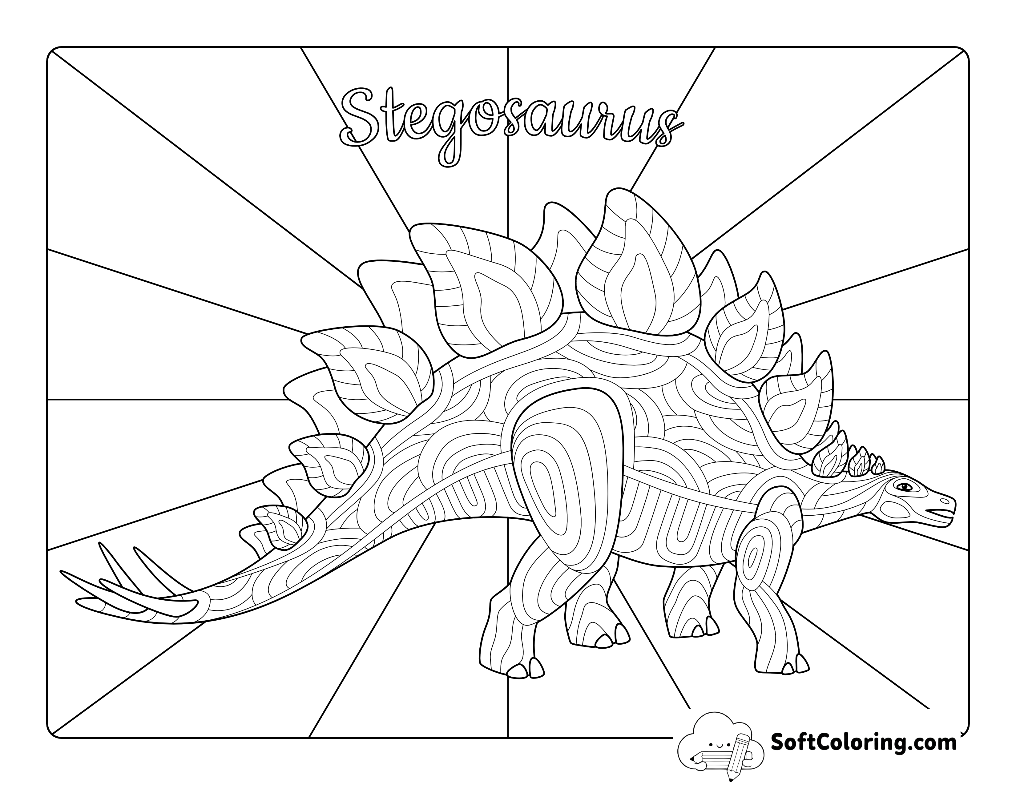 Stegosaurus Coloring Page for Adults