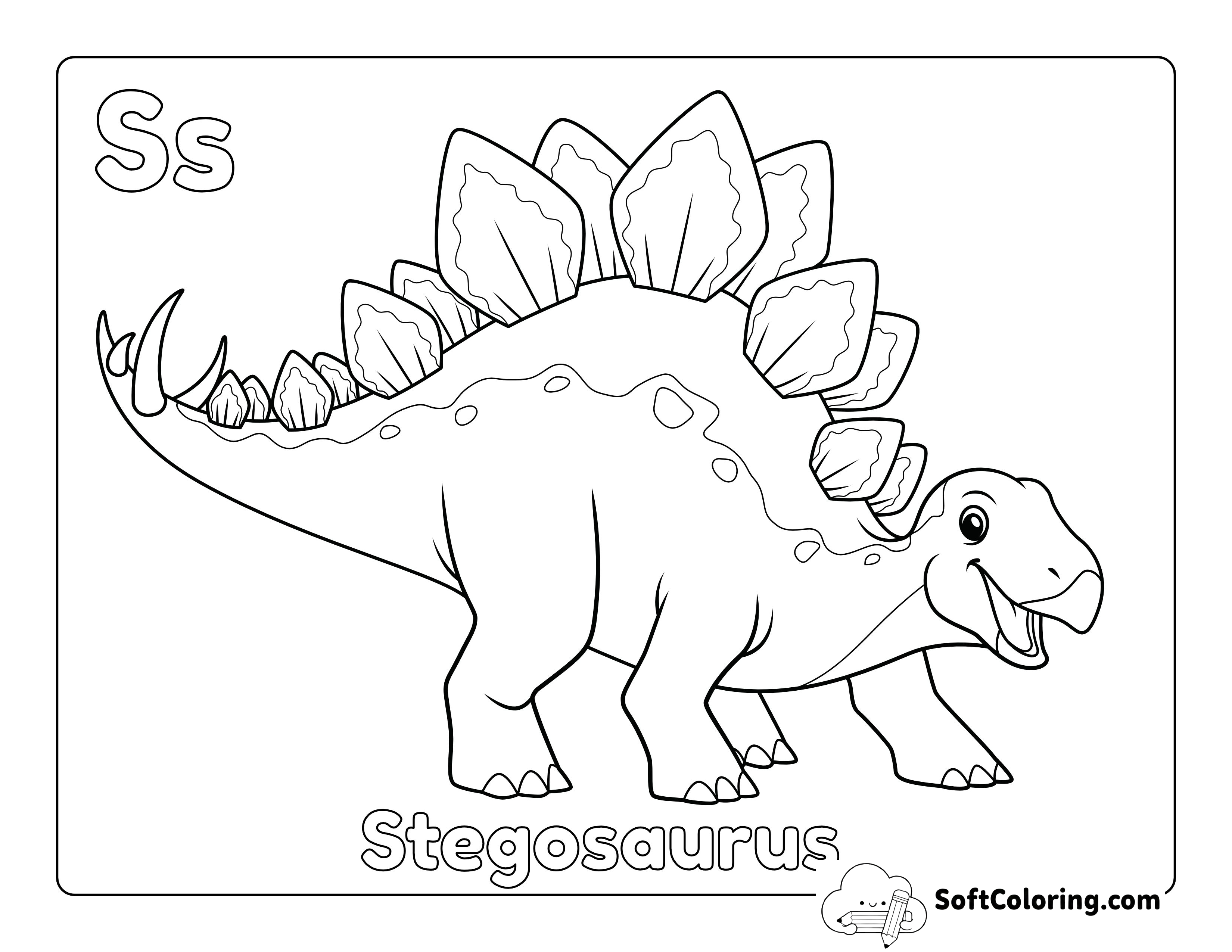 Stegosaurus Dinosaur Coloring Page