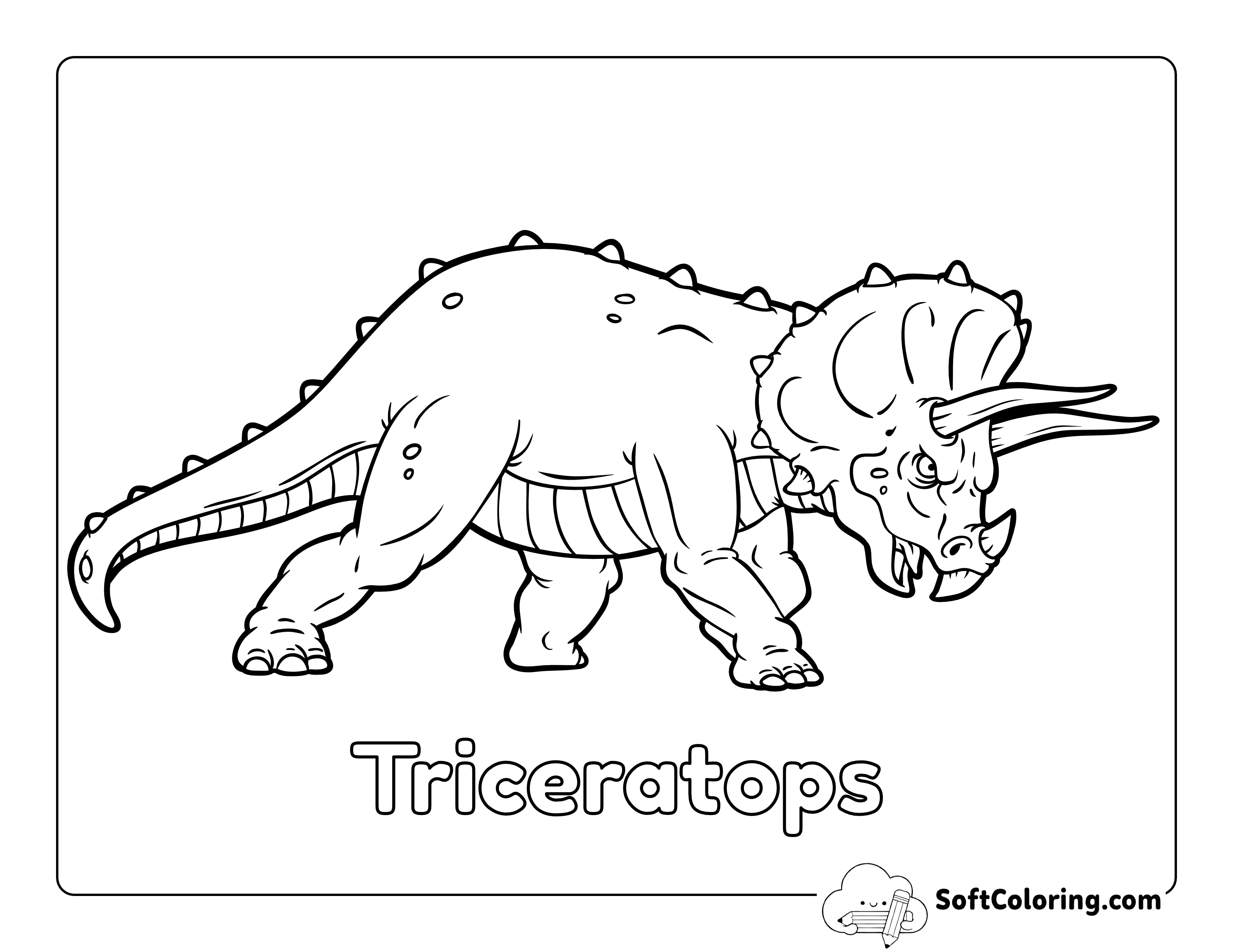 Charging Triceratops Picture to Color