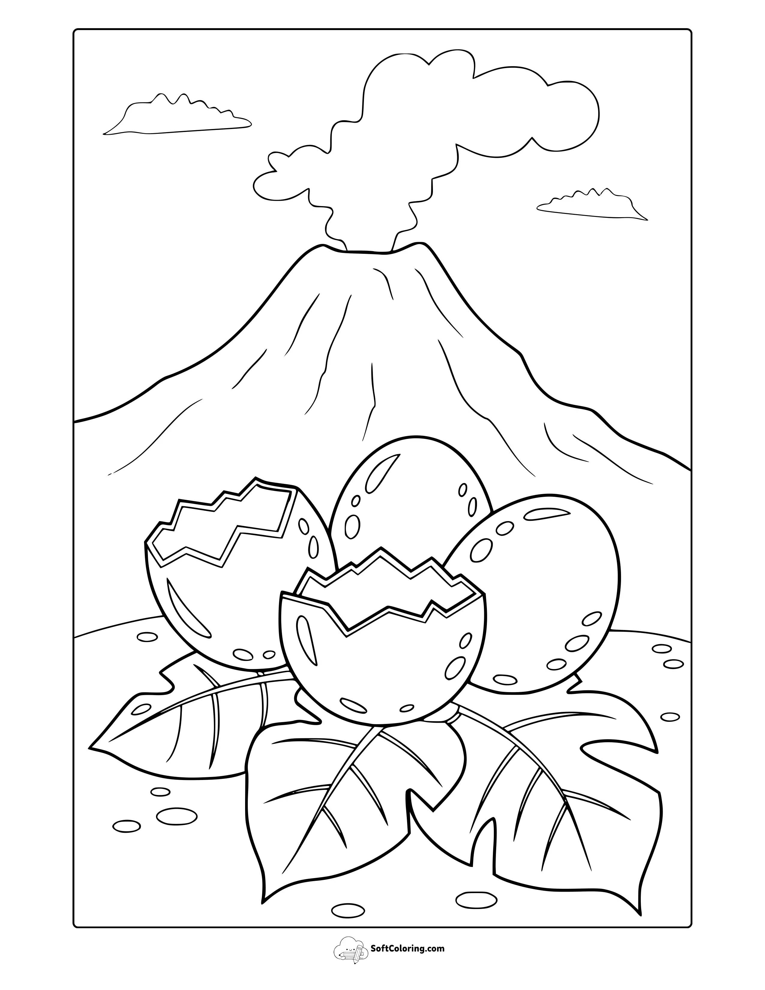 Dinosaur Egg Coloring Page