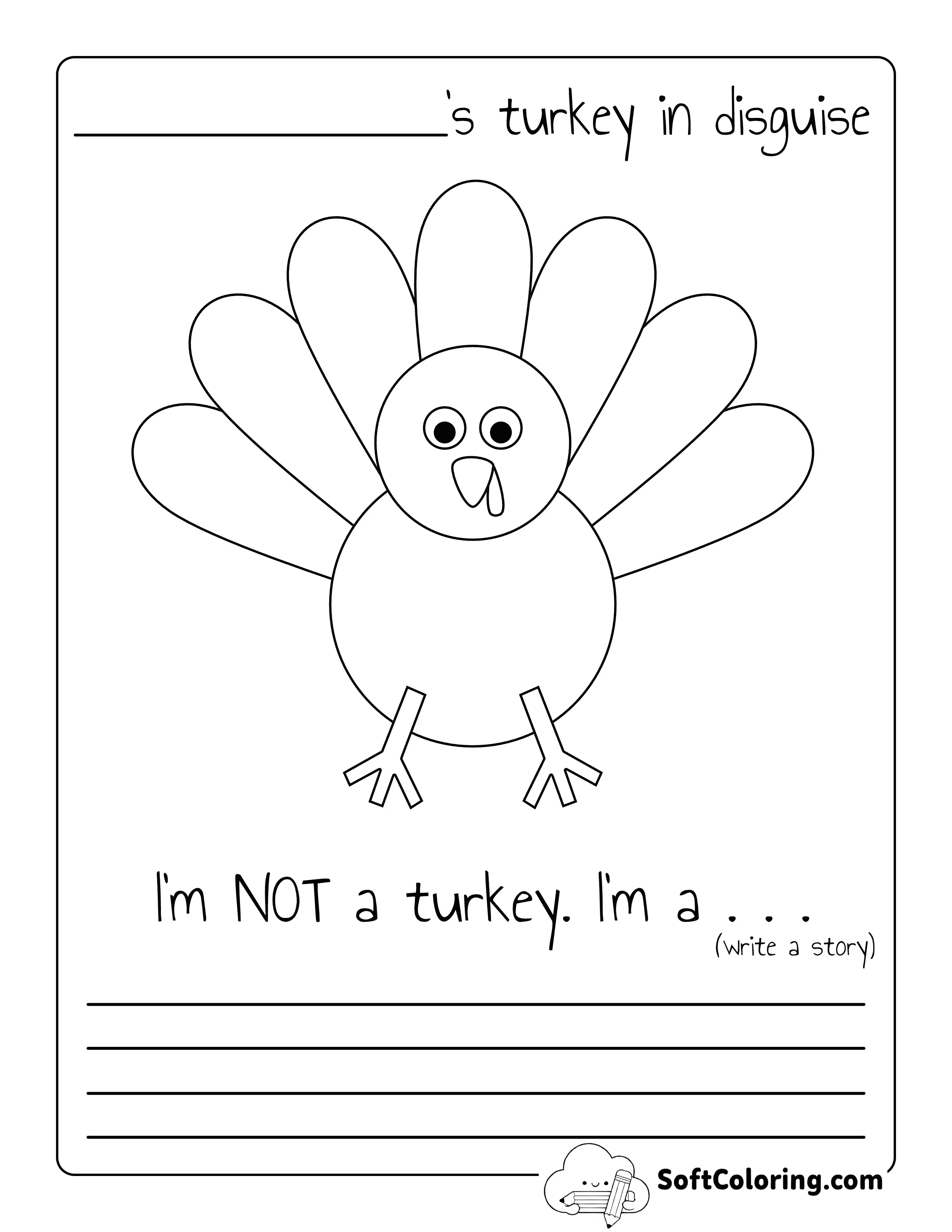 Story Prompt Disguise A Turkey Worksheet