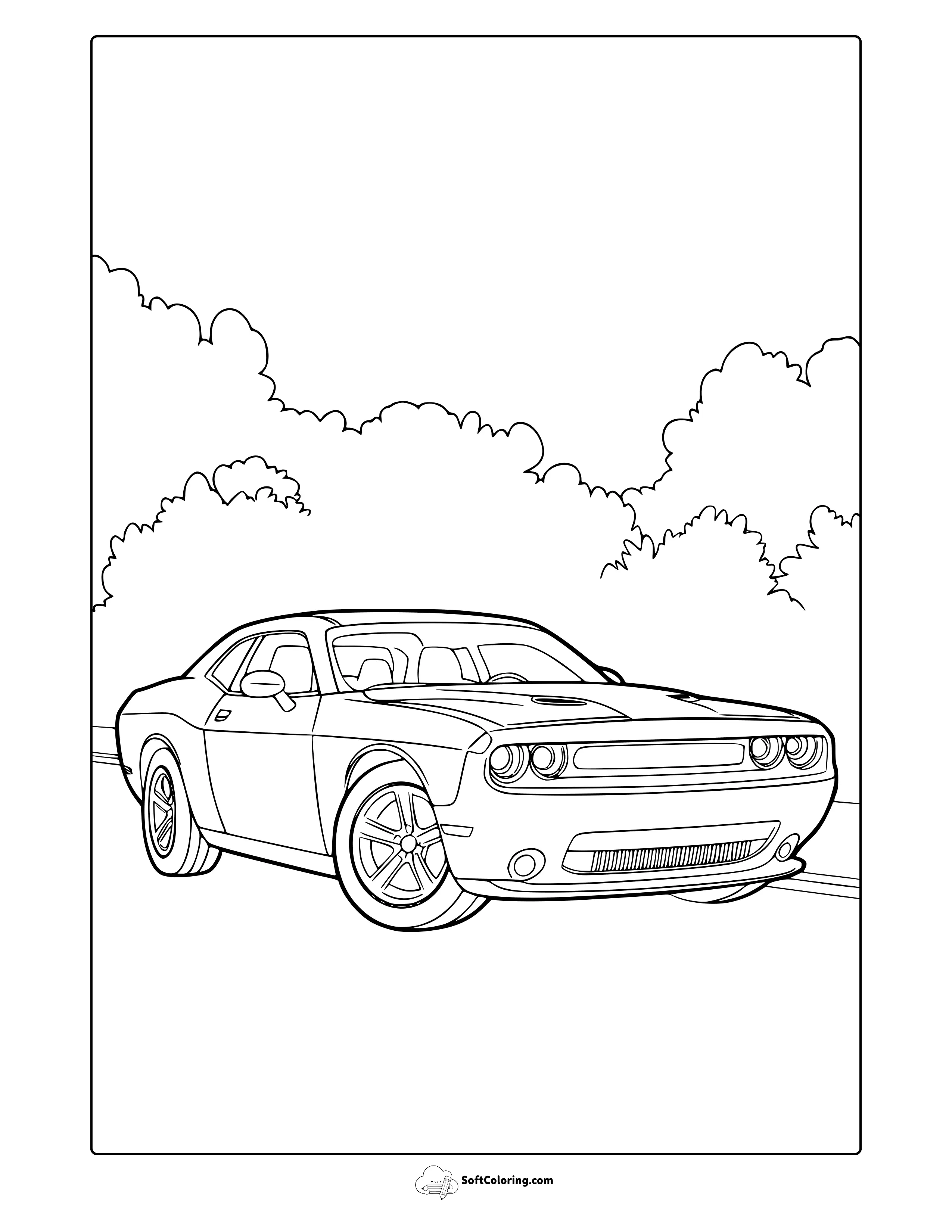 Dodge Challenger Coloring Page