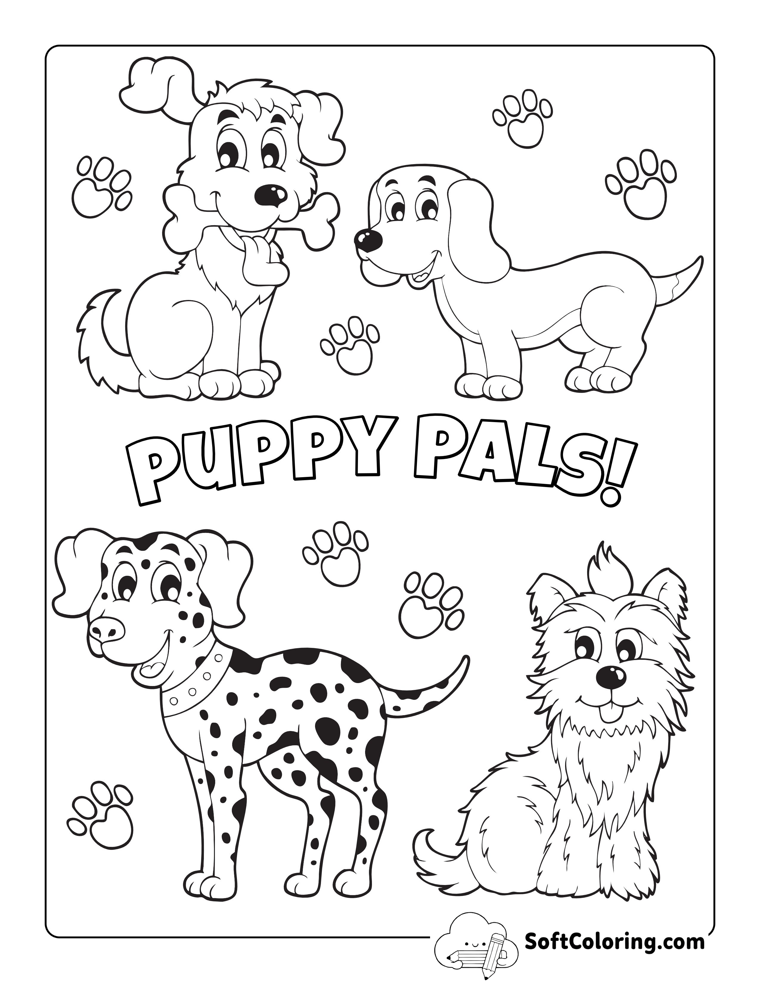 4 Breeds of Dogs to Color In