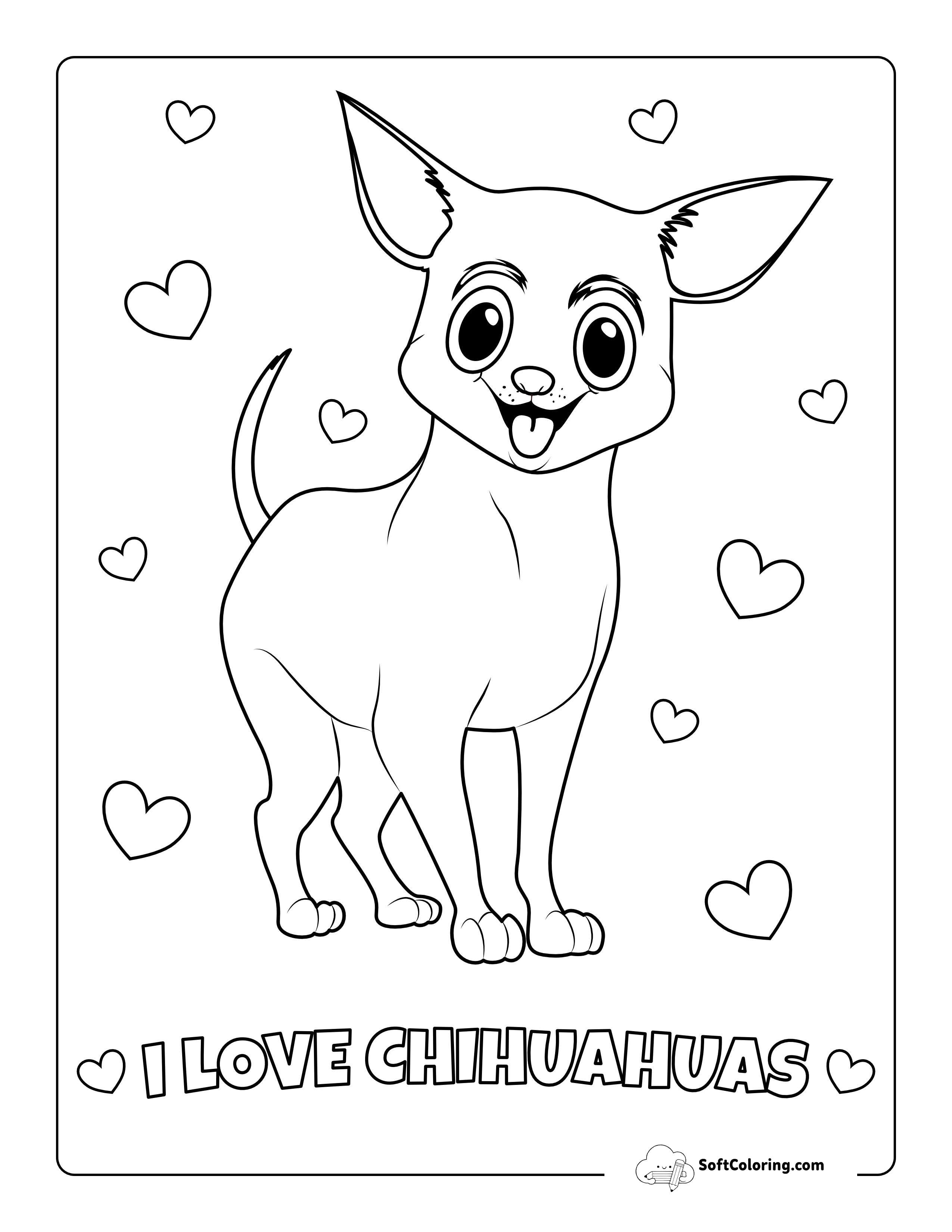 Cute Chihuahua Coloring Page