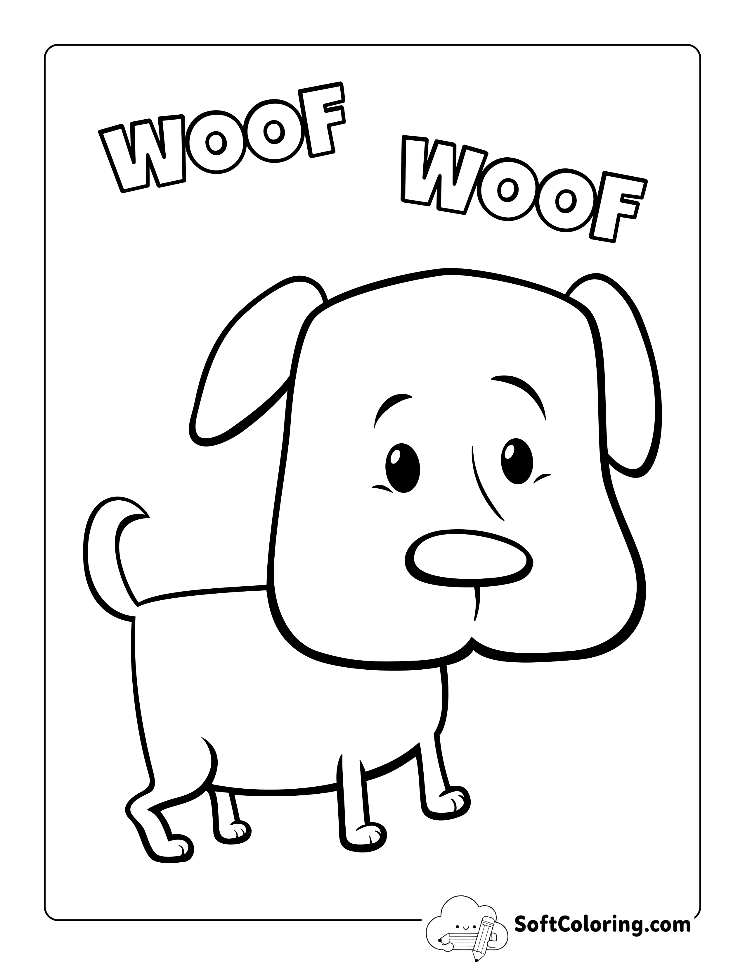 Cute Dog Easy Picture to Color