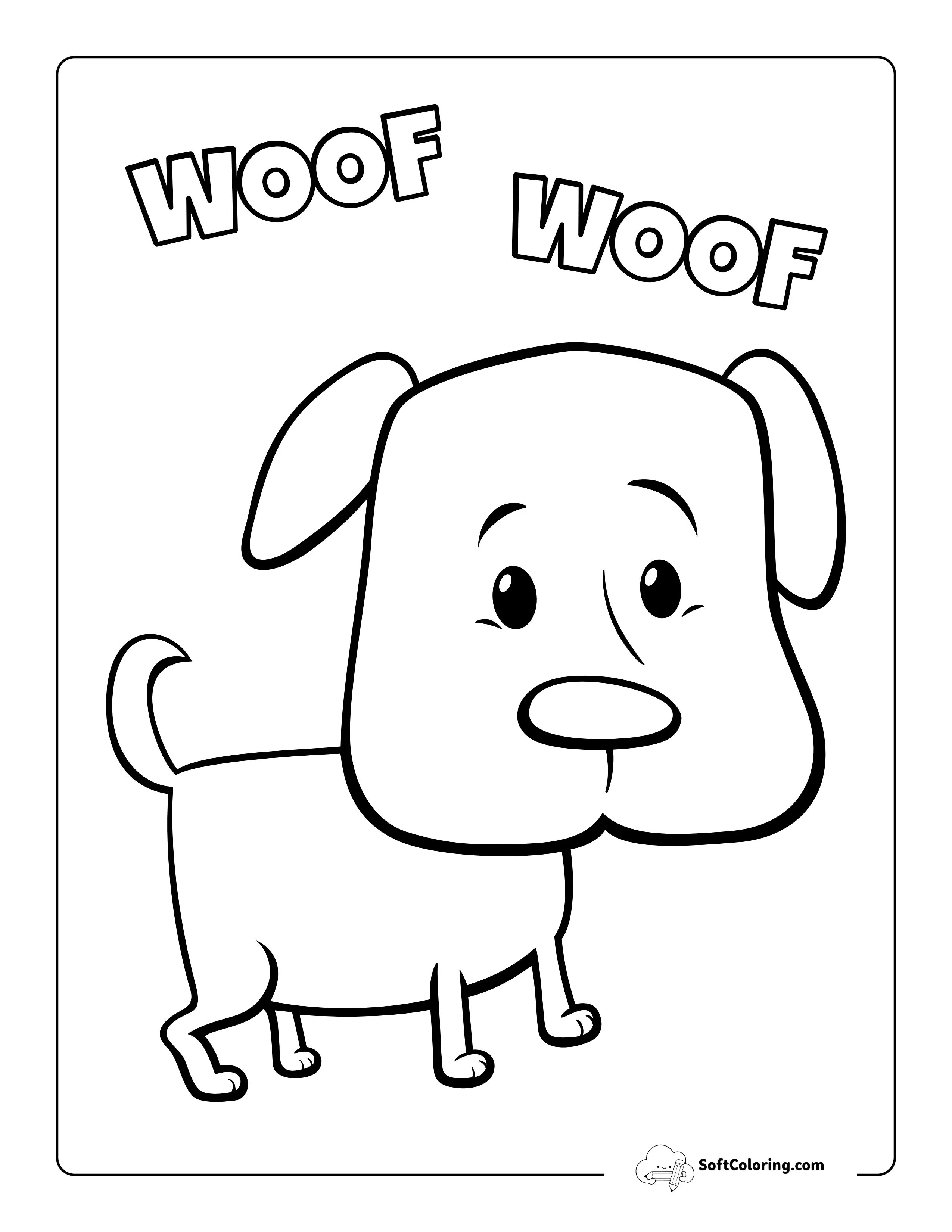 Cute Dog Easy Picture To Color