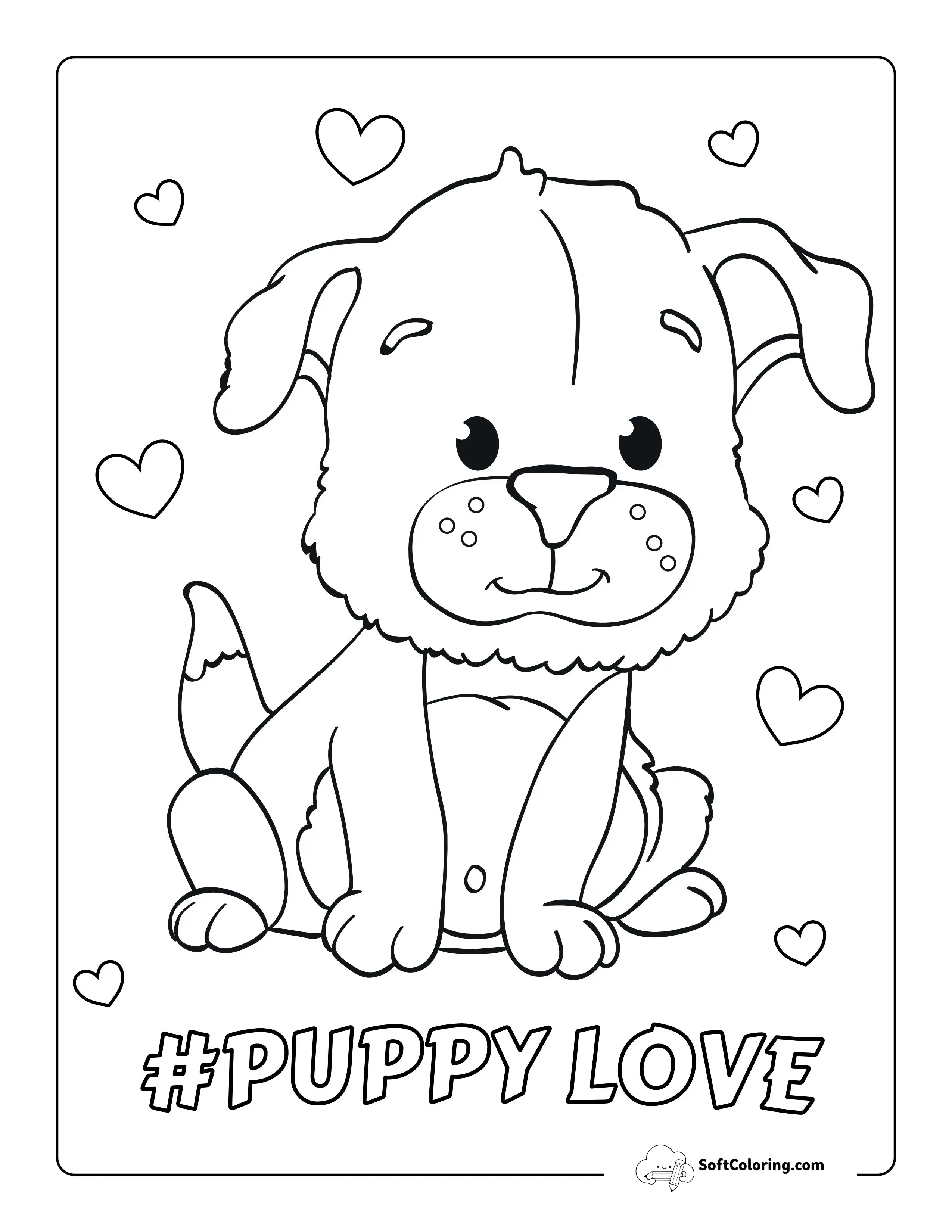 Cute Puppy Dog Coloring Page